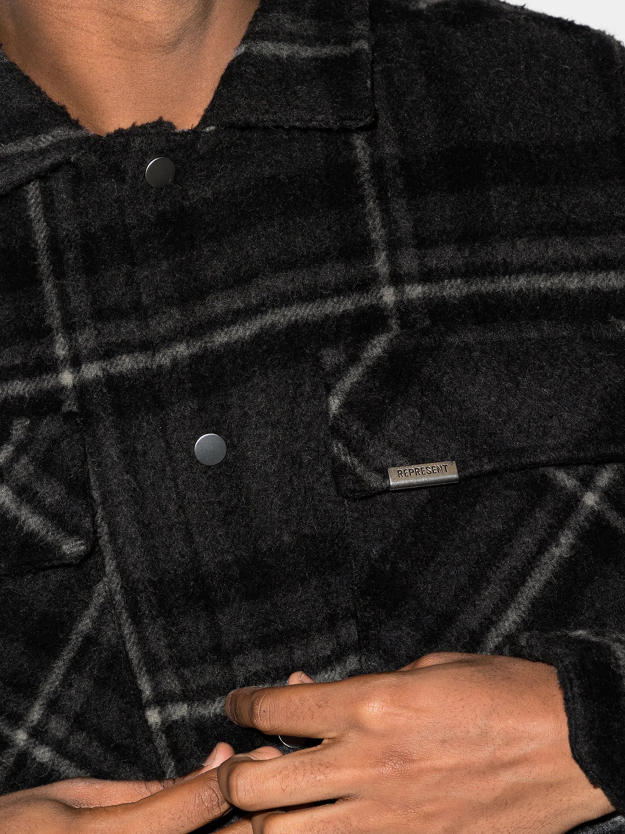 checked buttoned overshirt