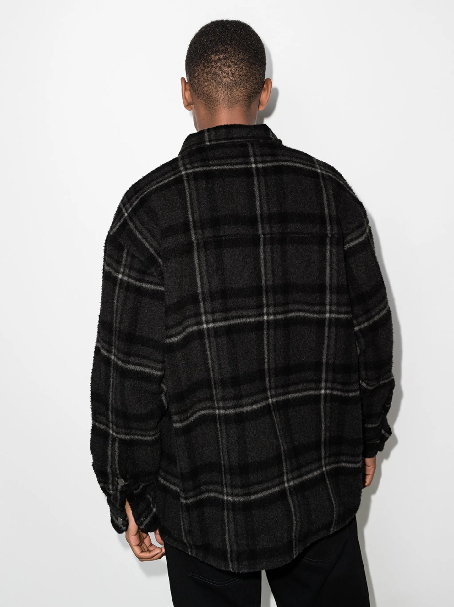 checked buttoned overshirt