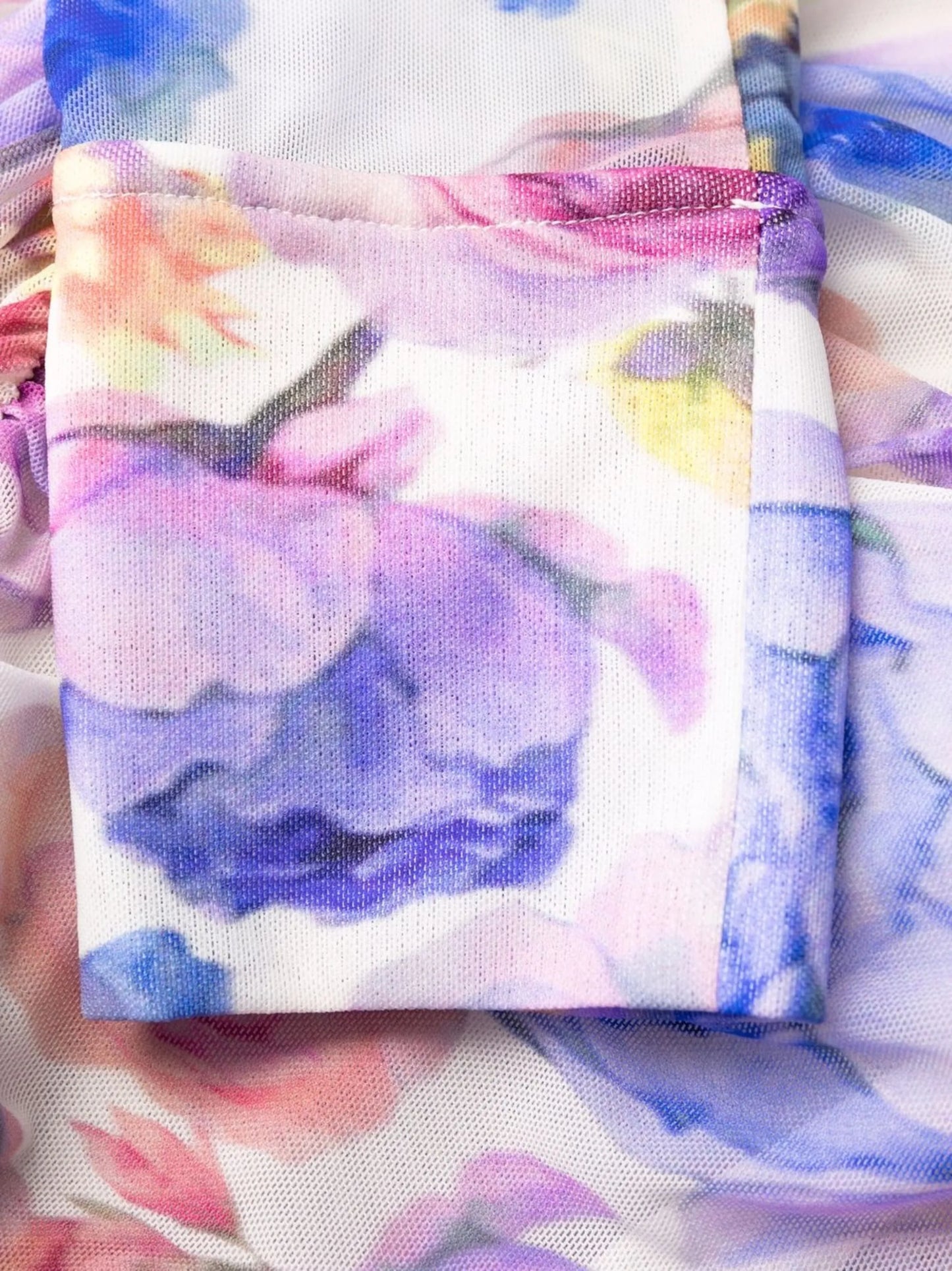 floral-print ruched dress