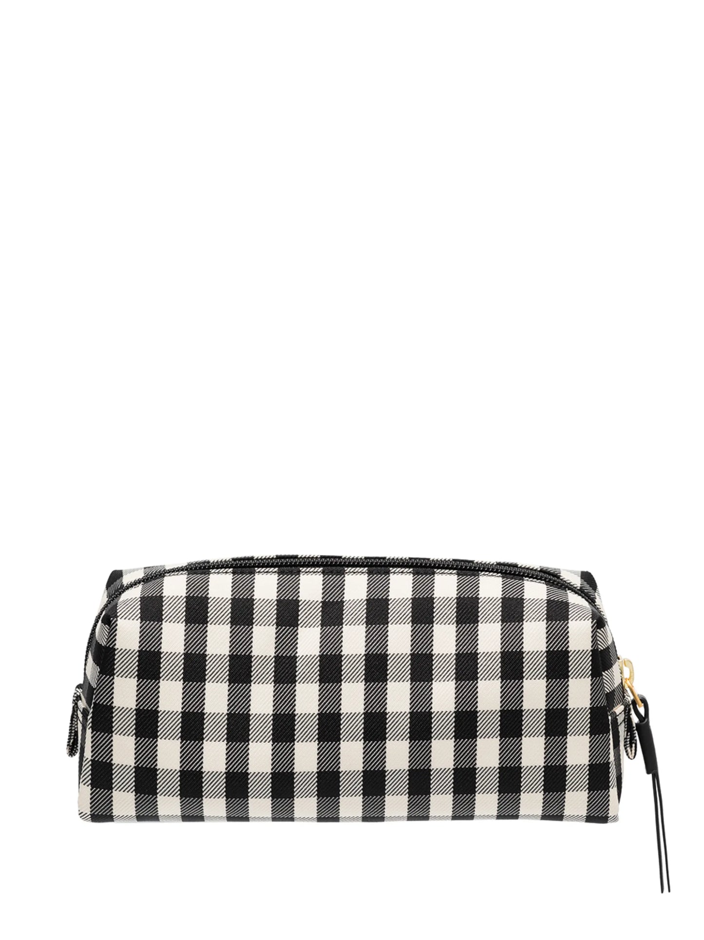 gingham canvas makeup bag