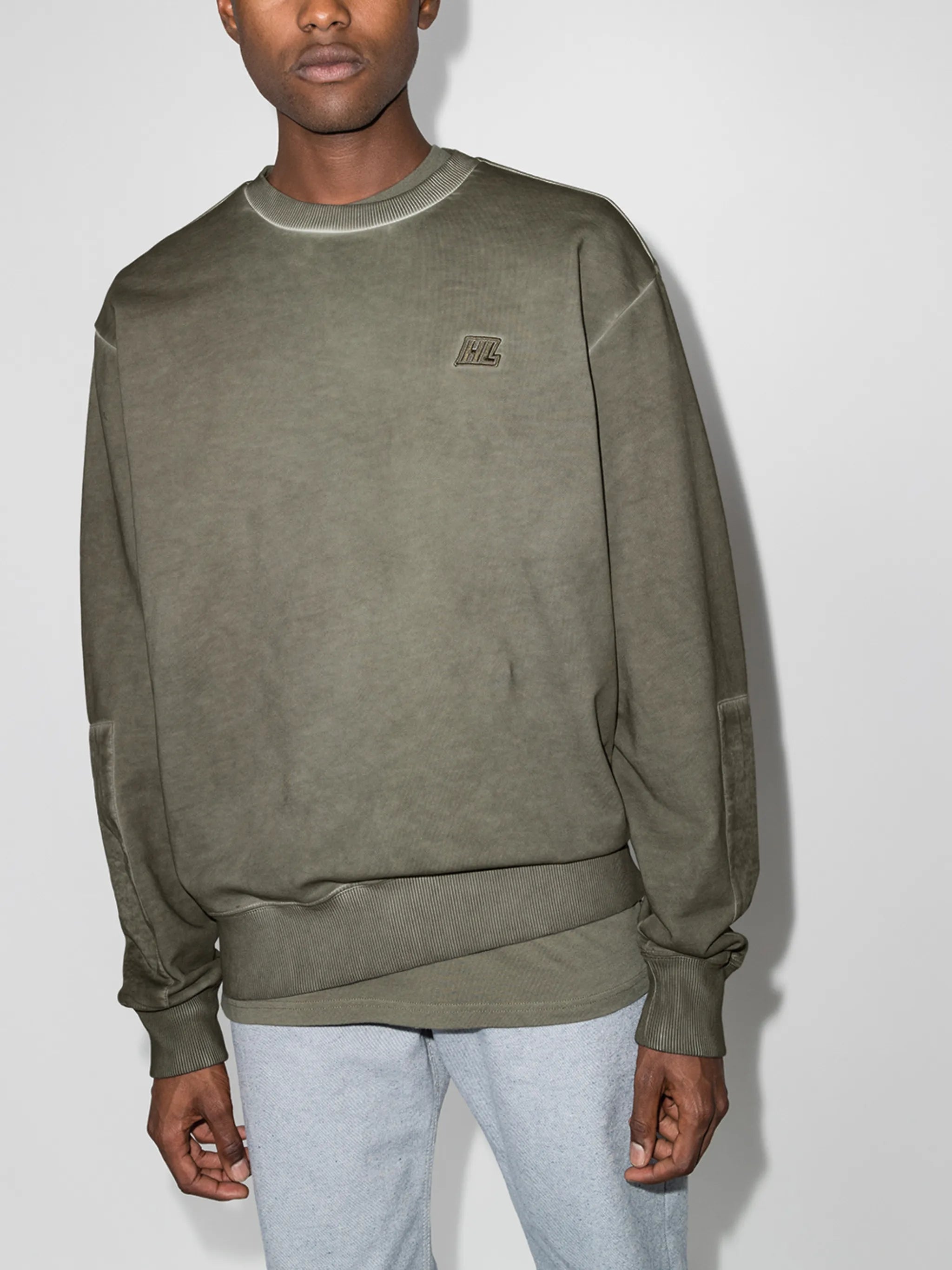 washed military crewneck sweatshirt