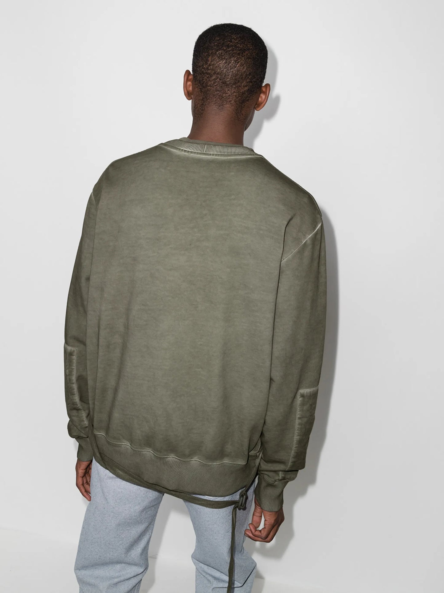 washed military crewneck sweatshirt