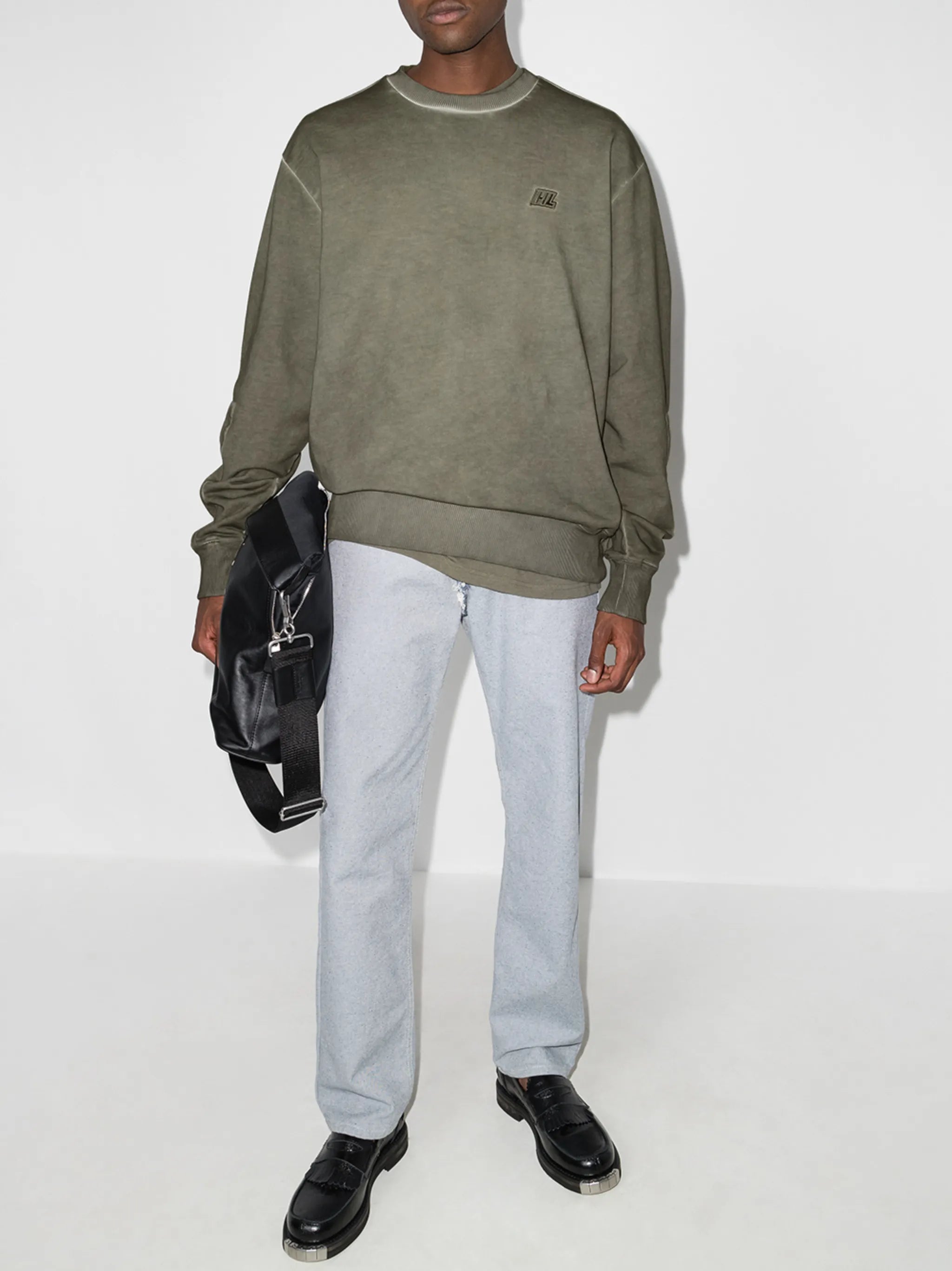 washed military crewneck sweatshirt