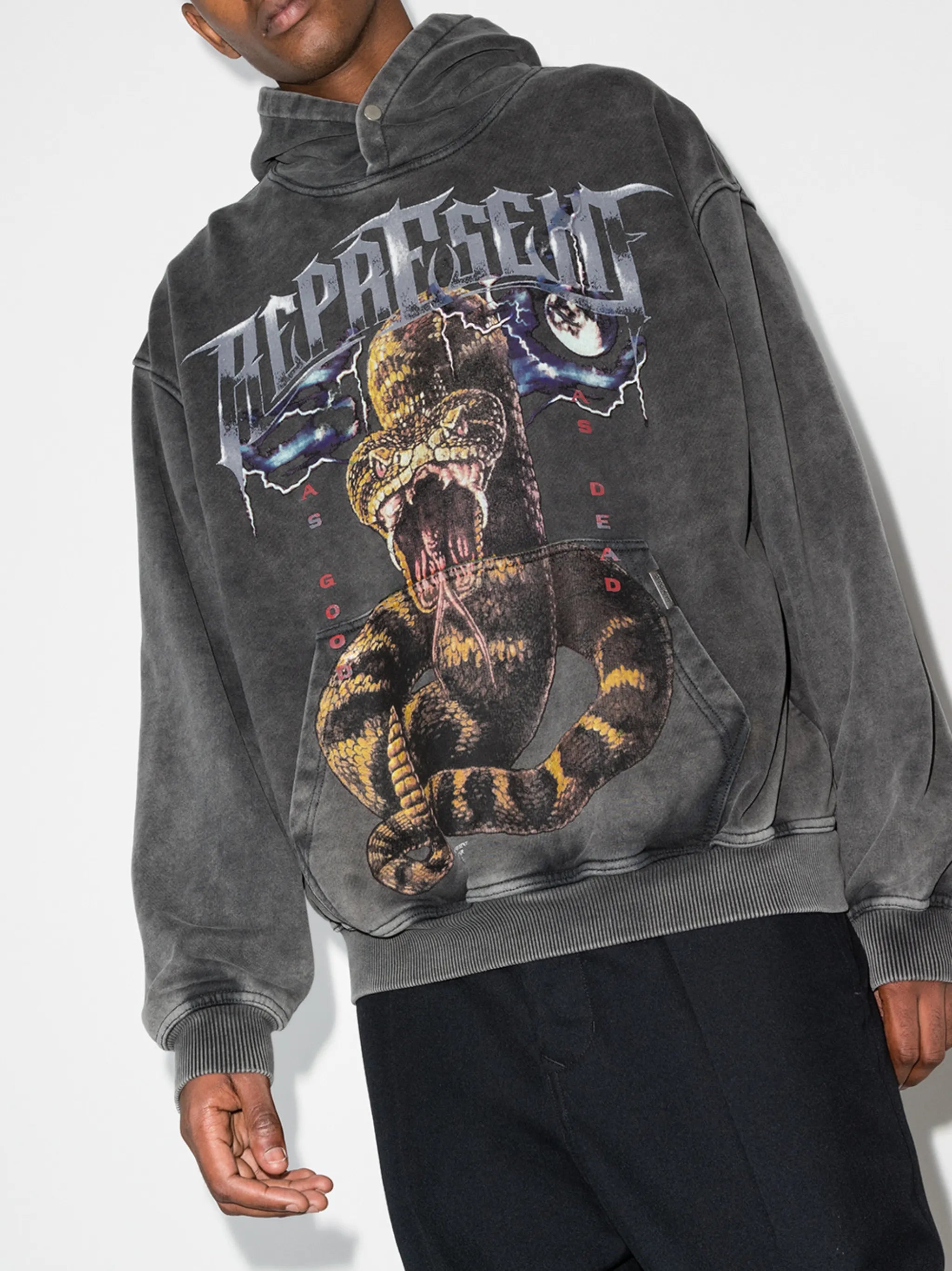 graphic-print cotton hoodie