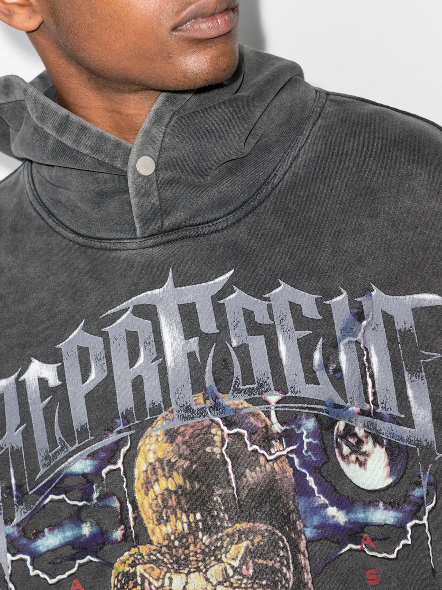 graphic-print cotton hoodie