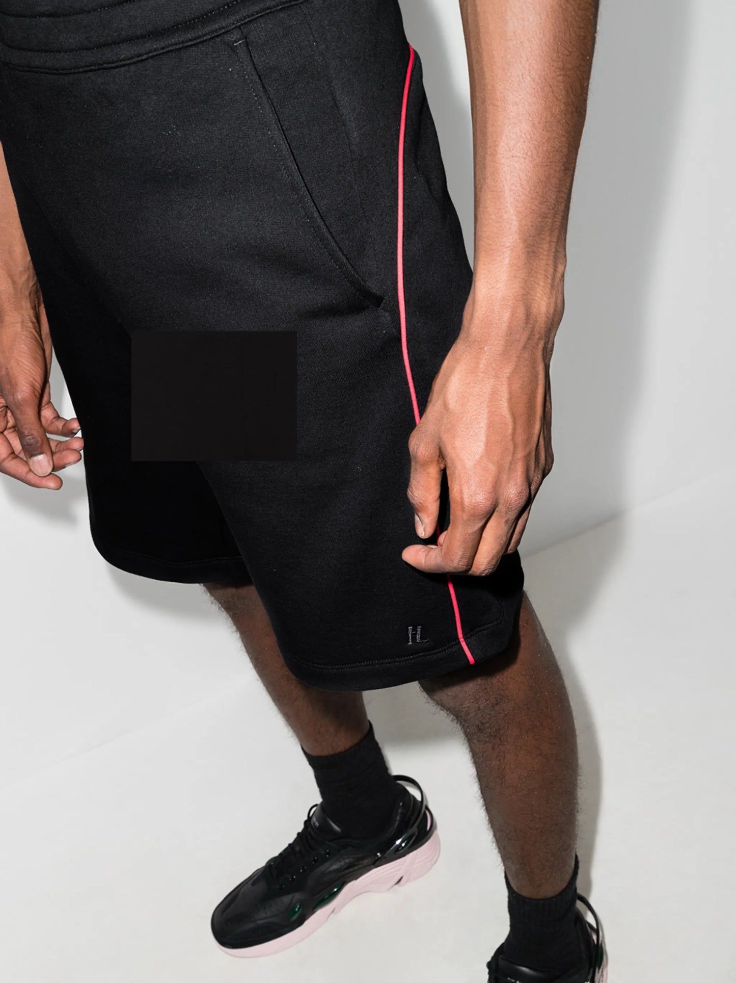 piped trim track shorts