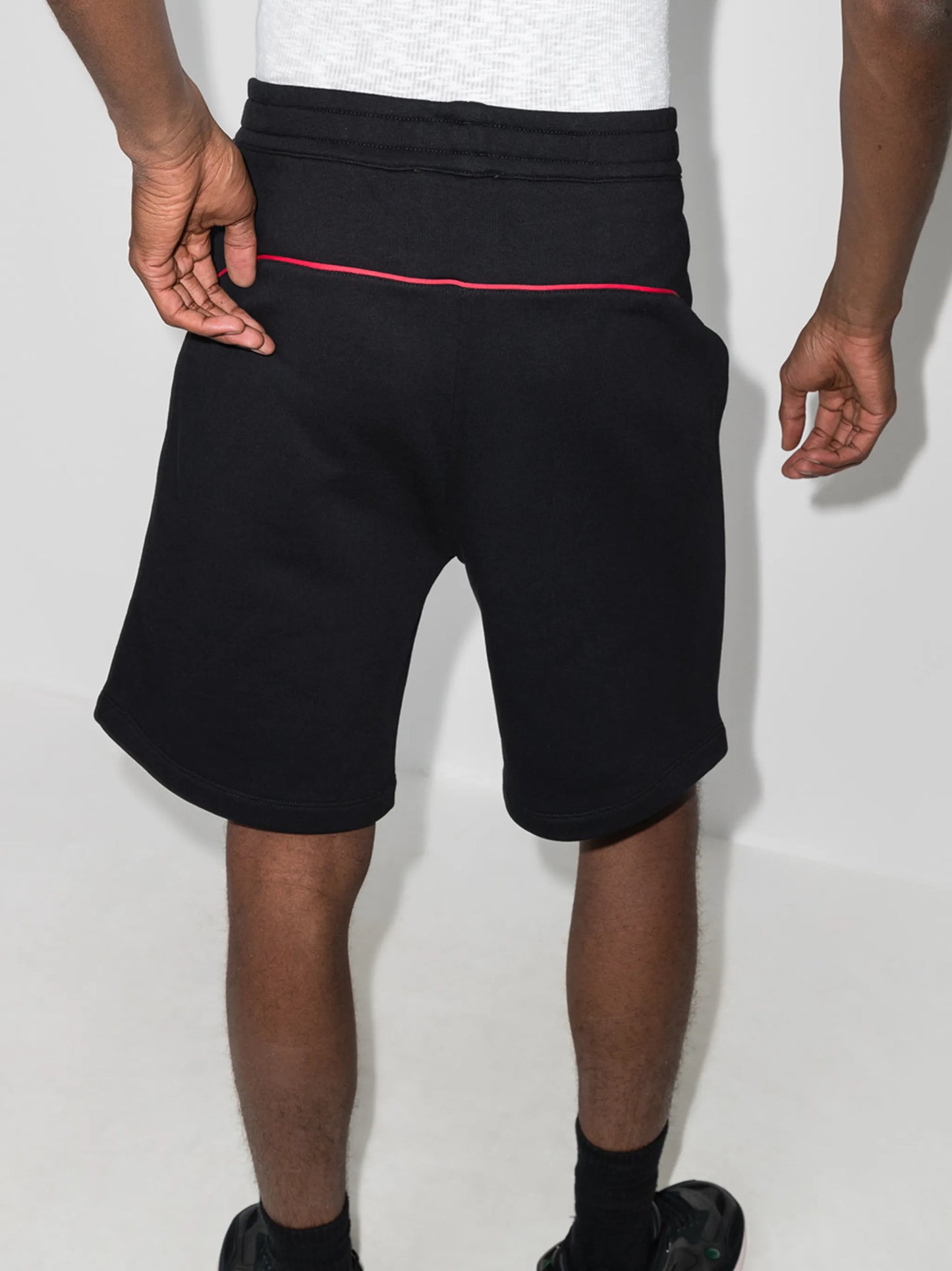 piped trim track shorts