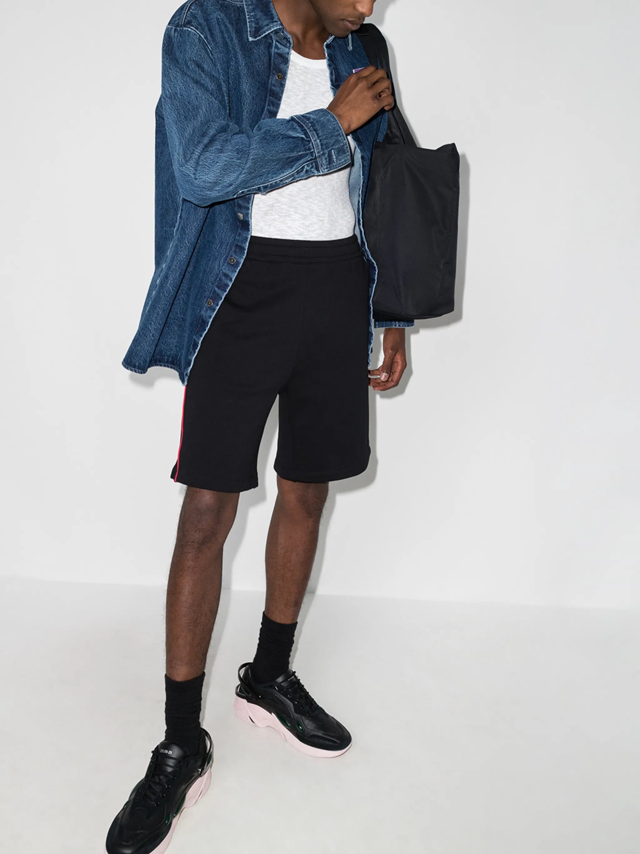 piped trim track shorts