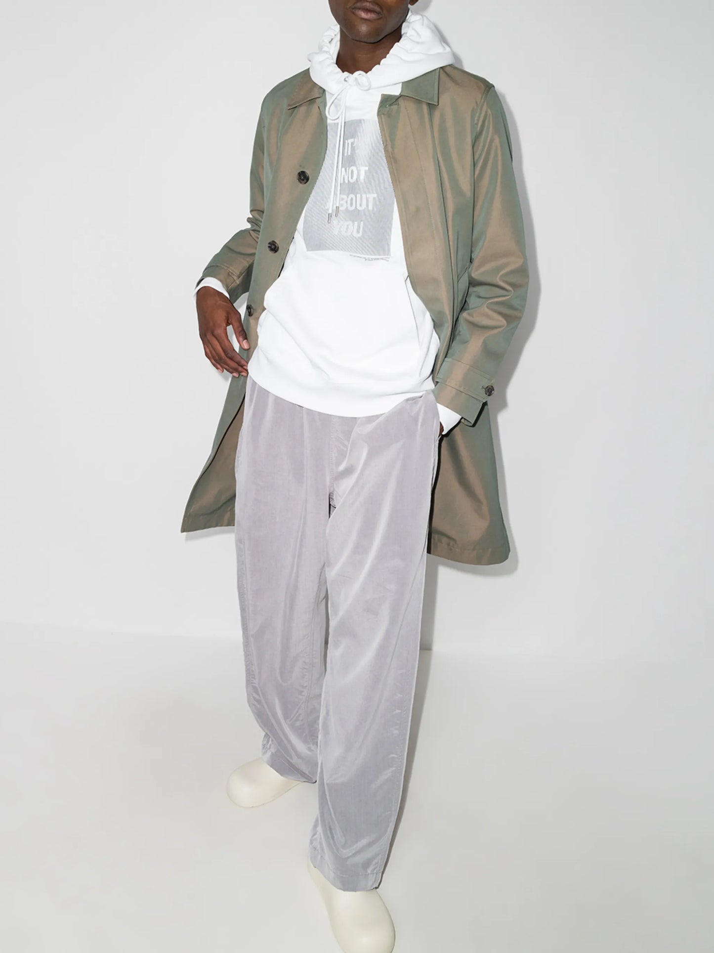 HWT lenticular print drawstring hoodie