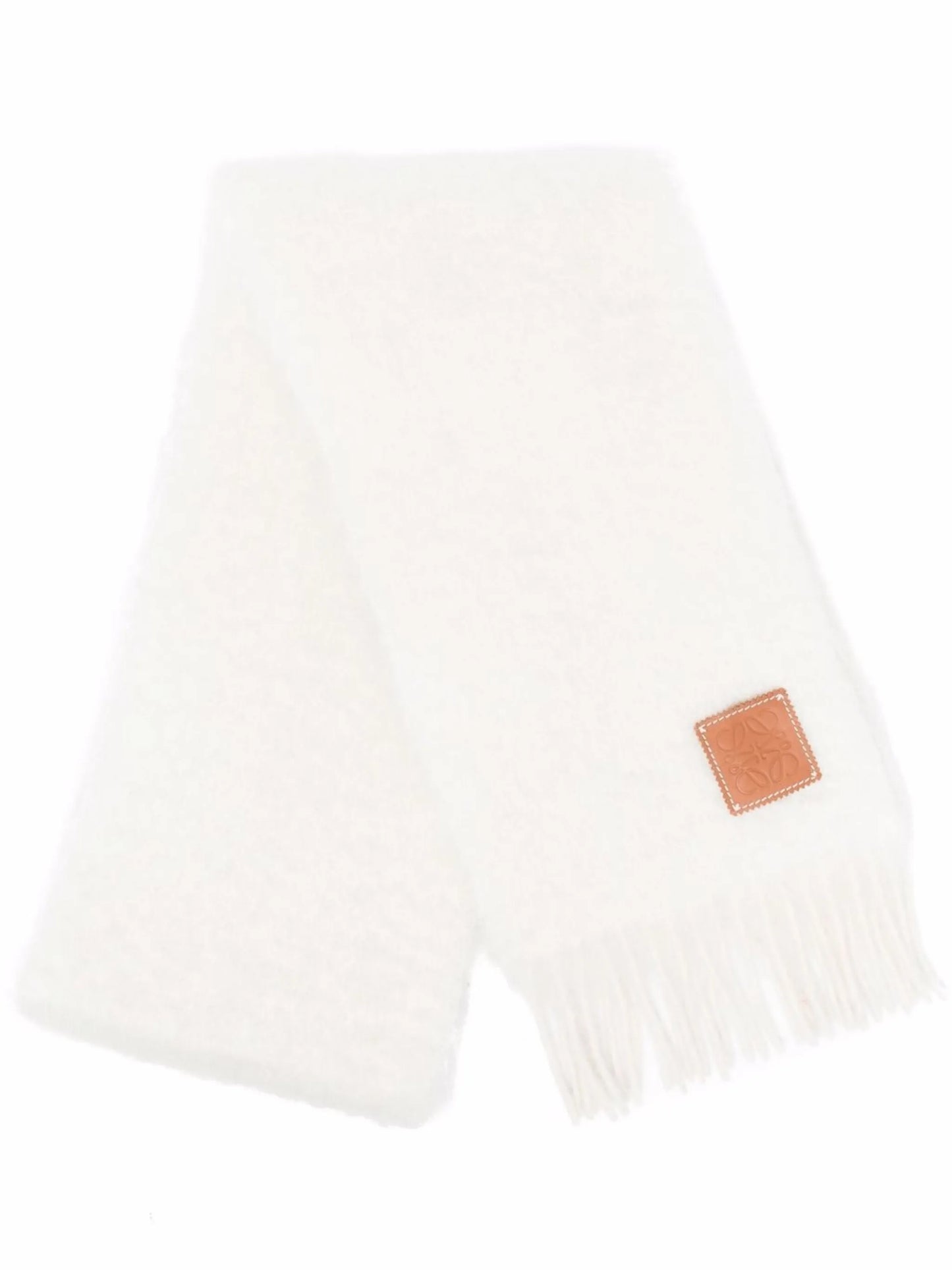 Anagram patch fringed scarf