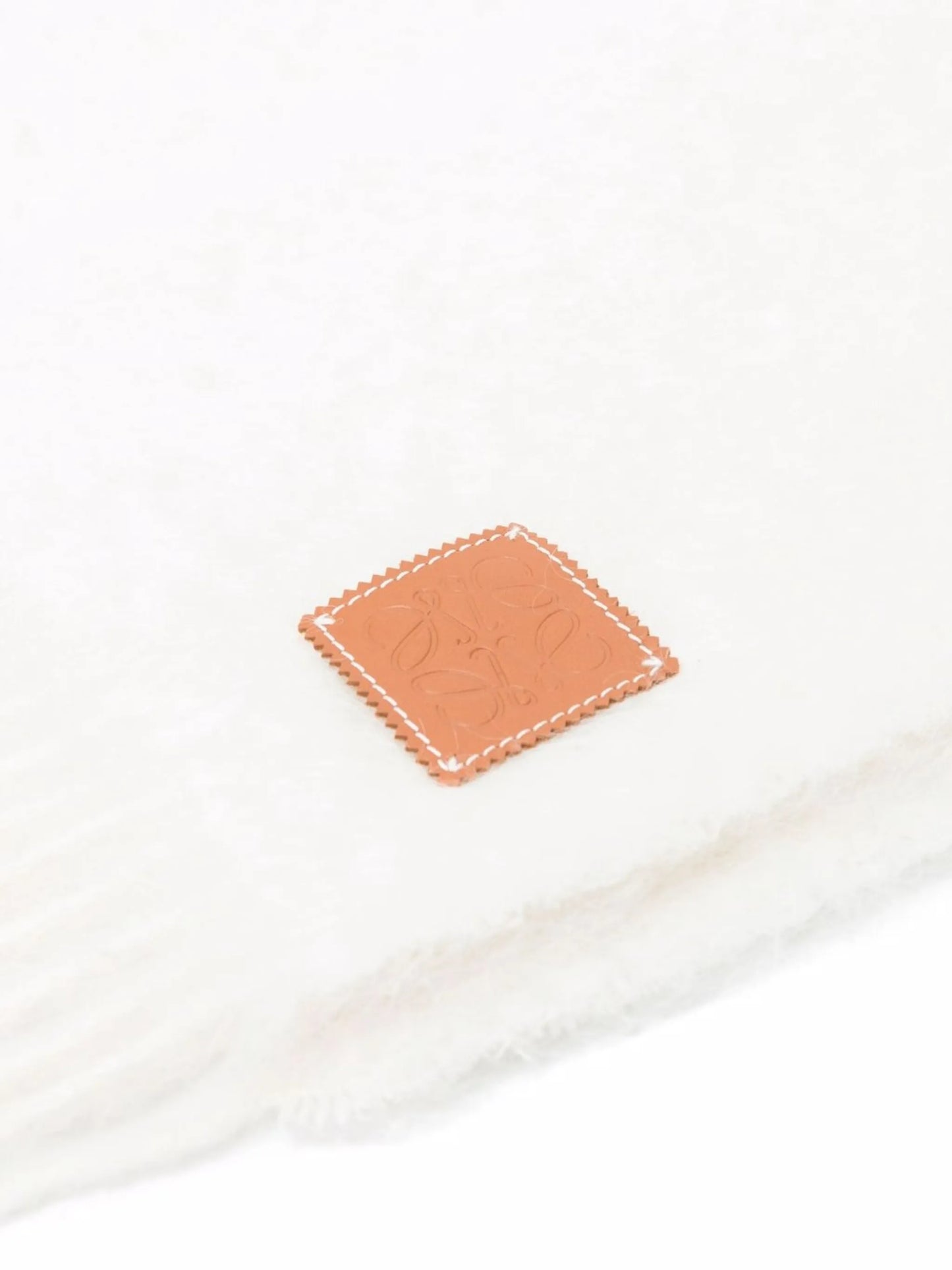 Anagram patch fringed scarf