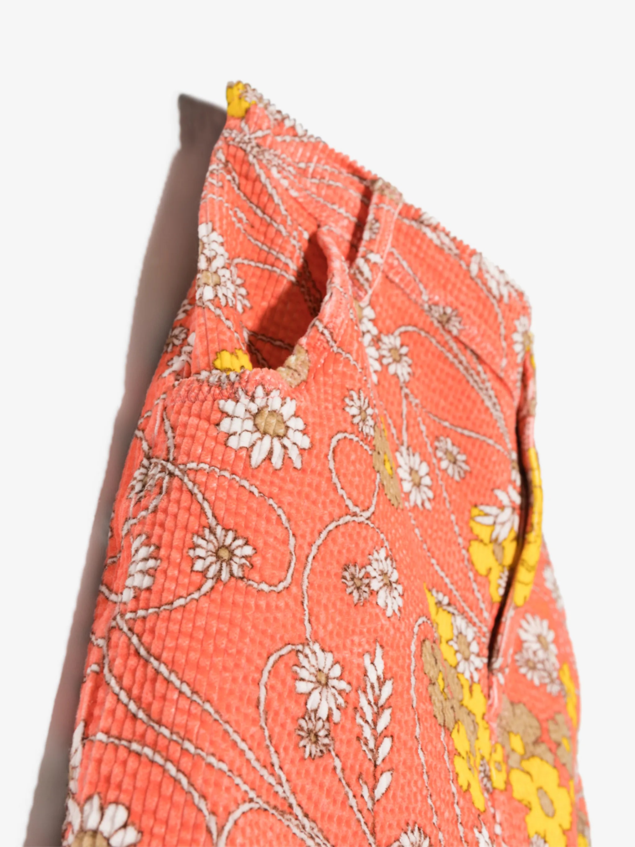 floral-print corduroy trousers