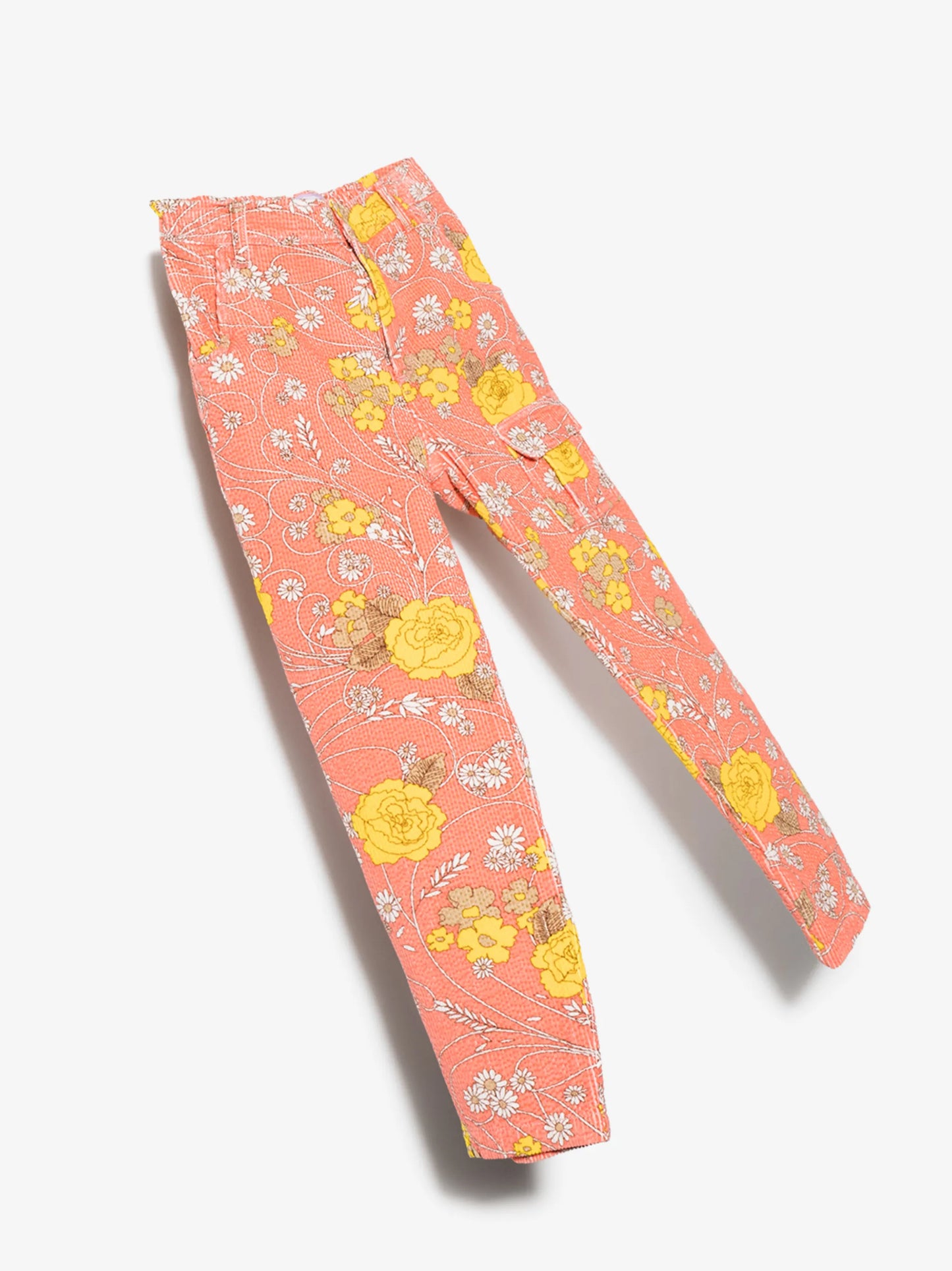 floral-print corduroy trousers
