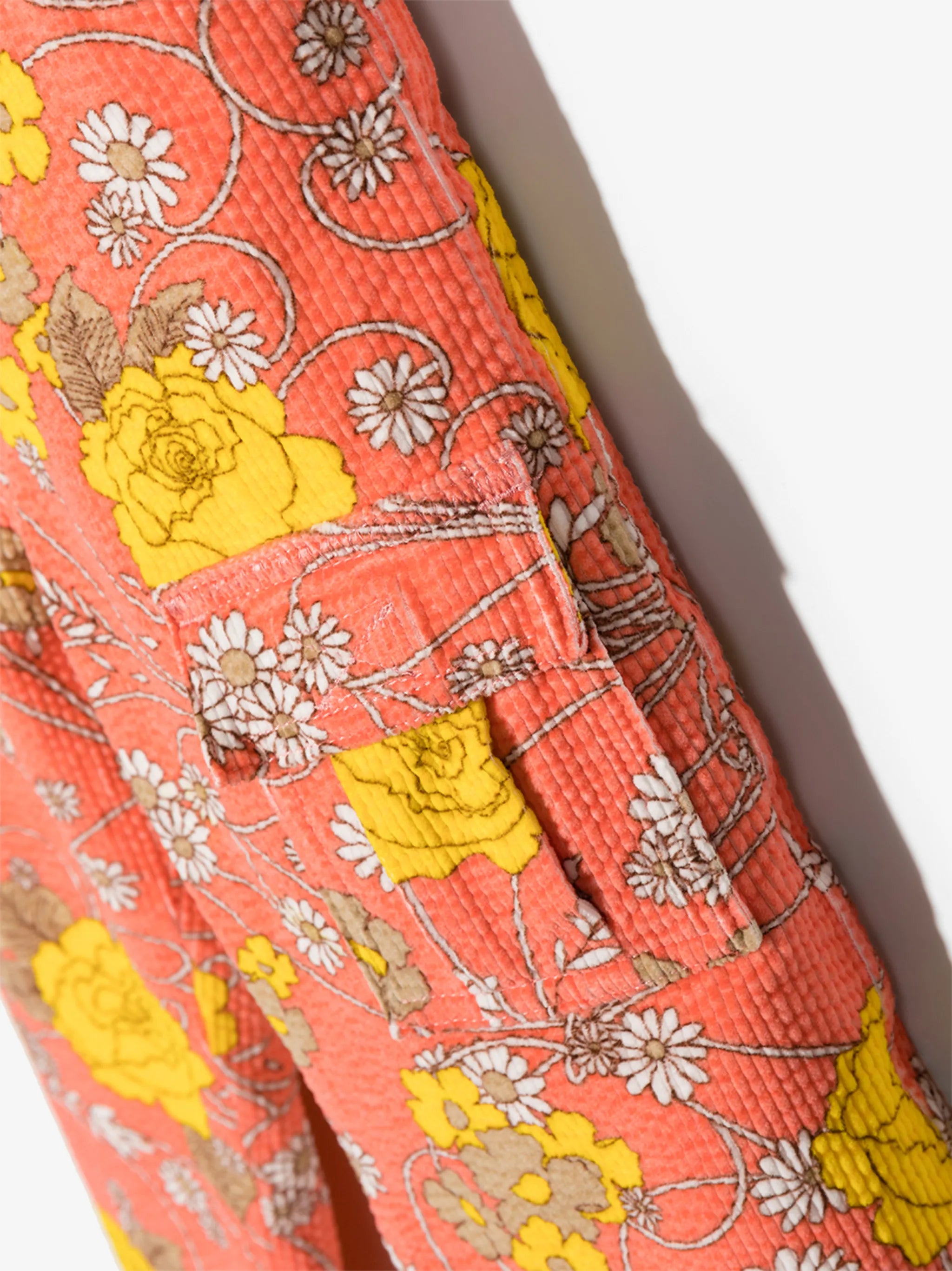 floral-print corduroy trousers