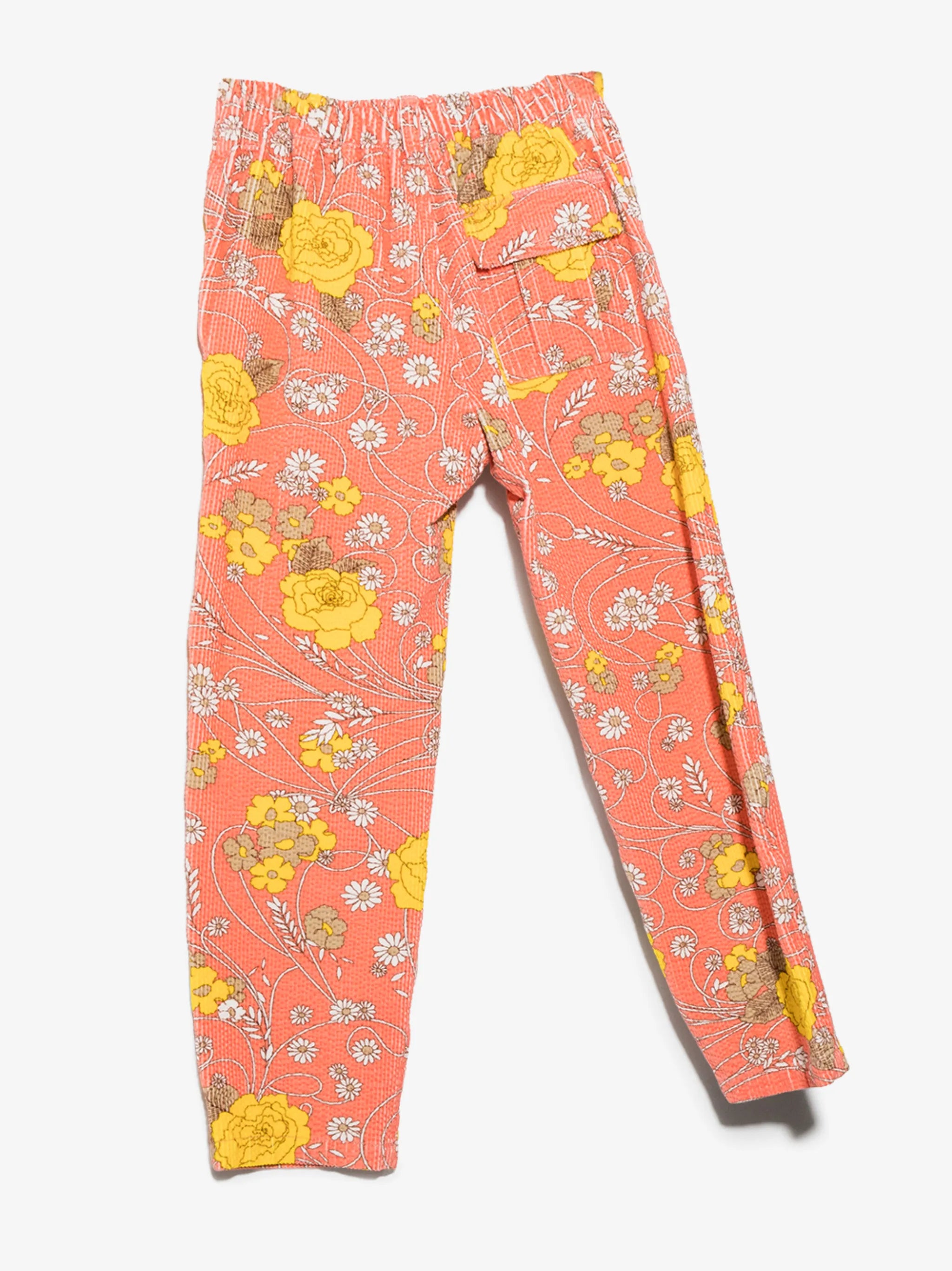 floral-print corduroy trousers