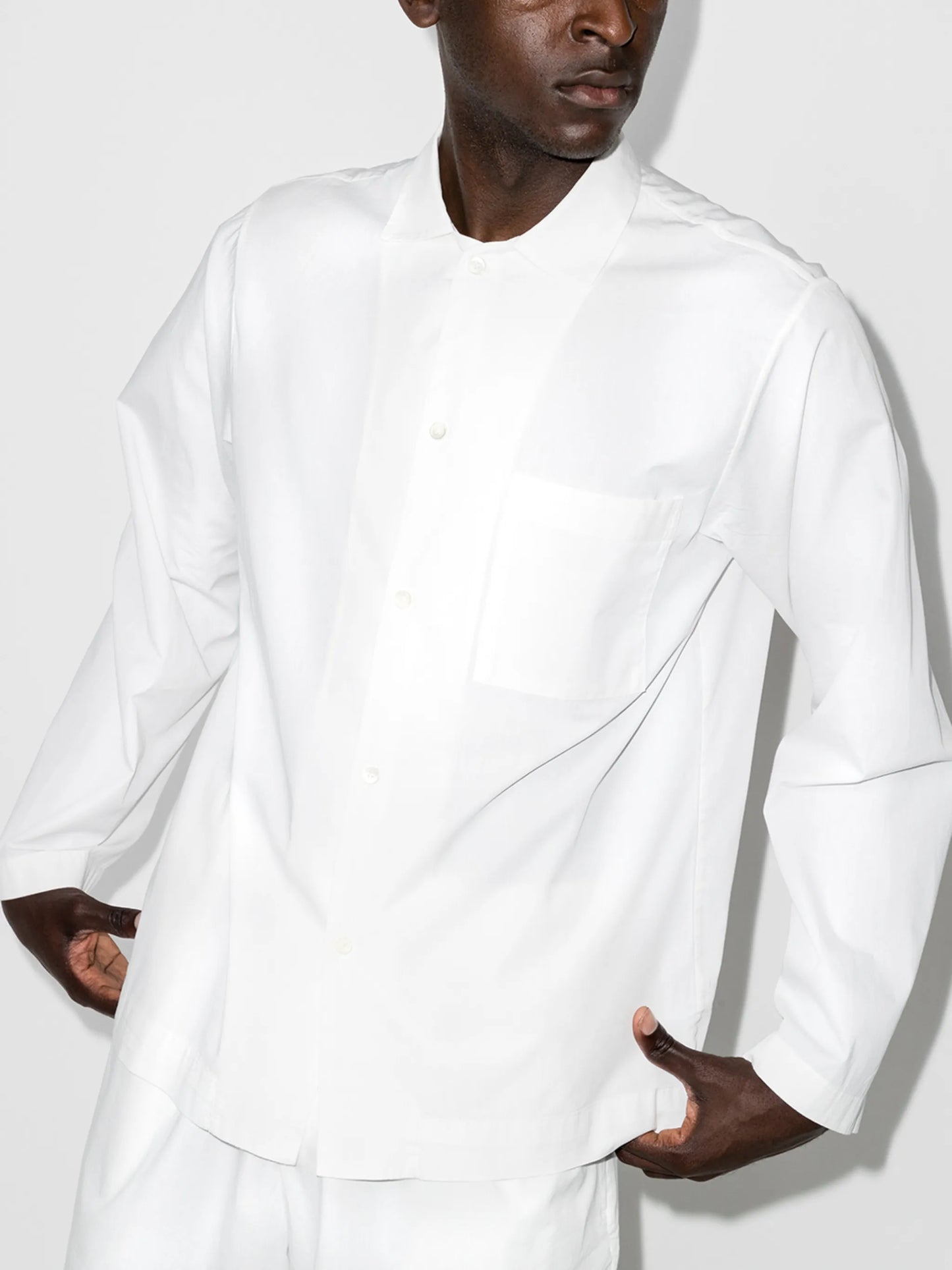 buttoned poplin pajama shirt
