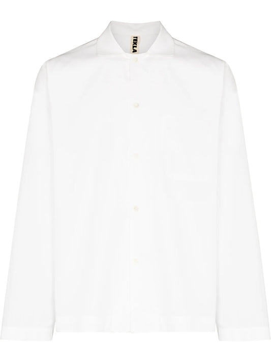 buttoned poplin pajama shirt
