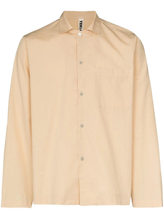 buttoned poplin pajama shirt