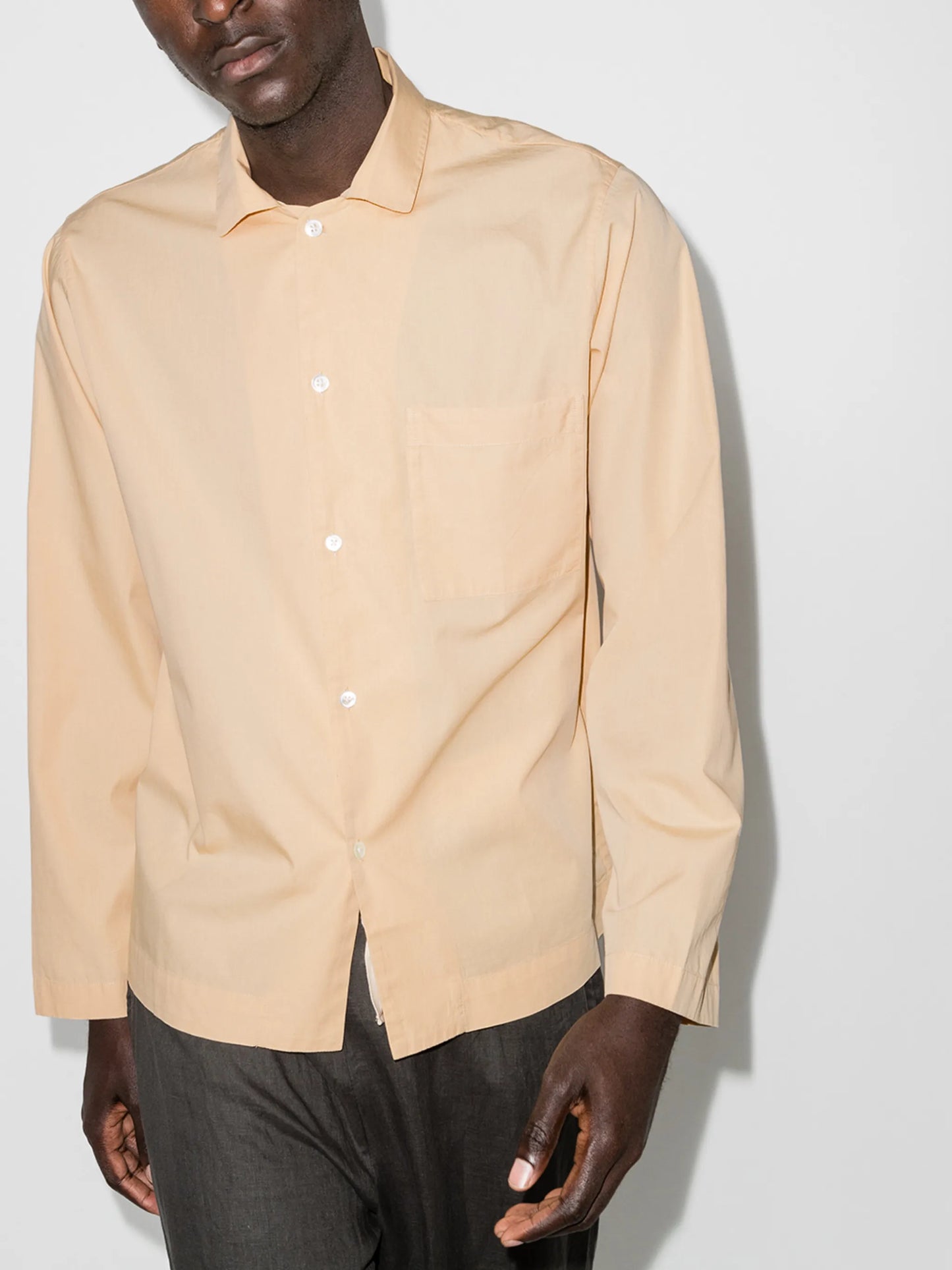 buttoned poplin pajama shirt