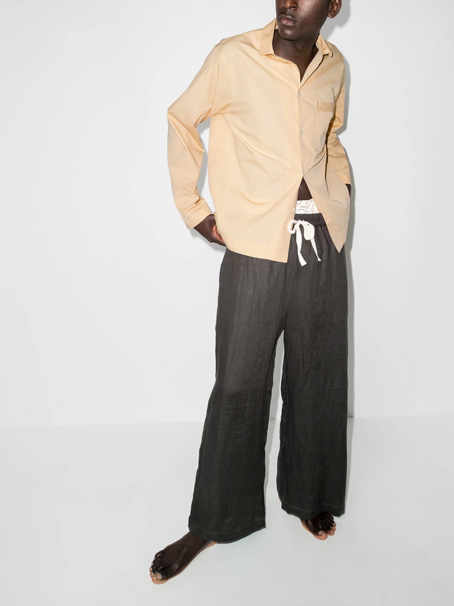 buttoned poplin pajama shirt