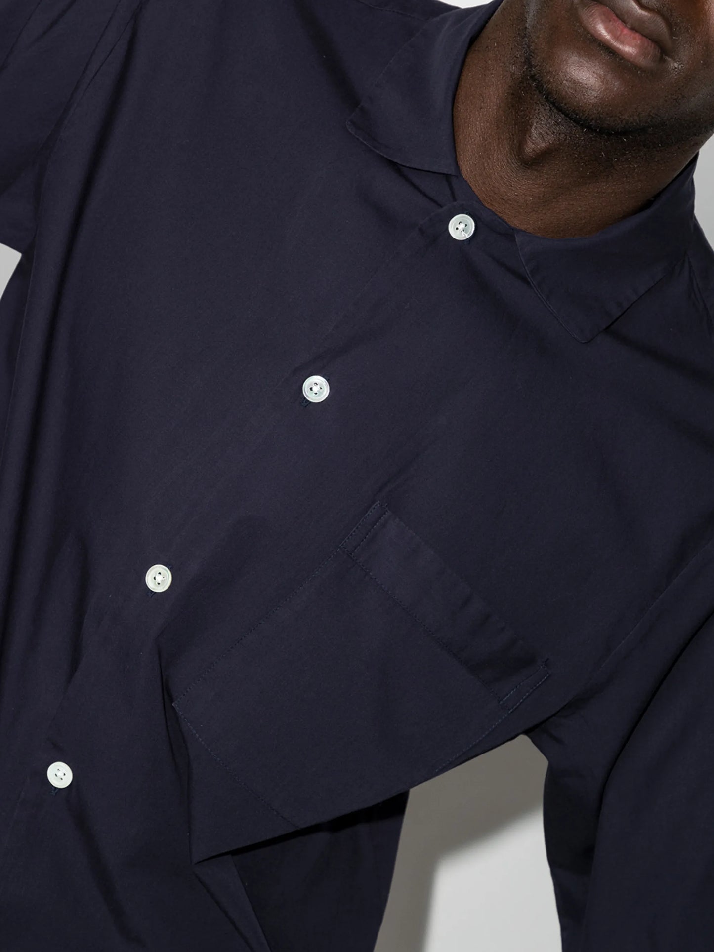 long-sleeve poplin pajama shirt