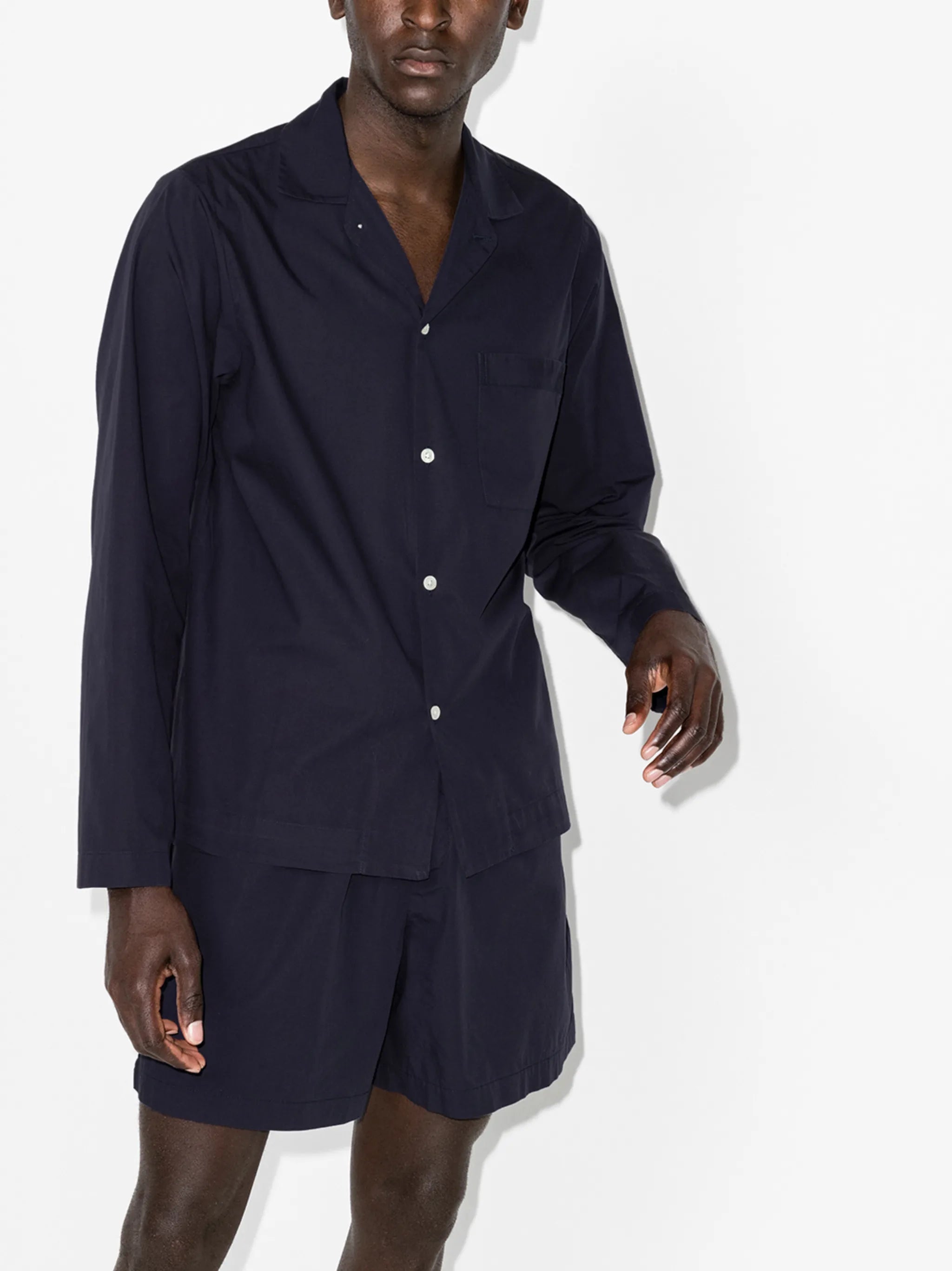 long-sleeve poplin pajama shirt