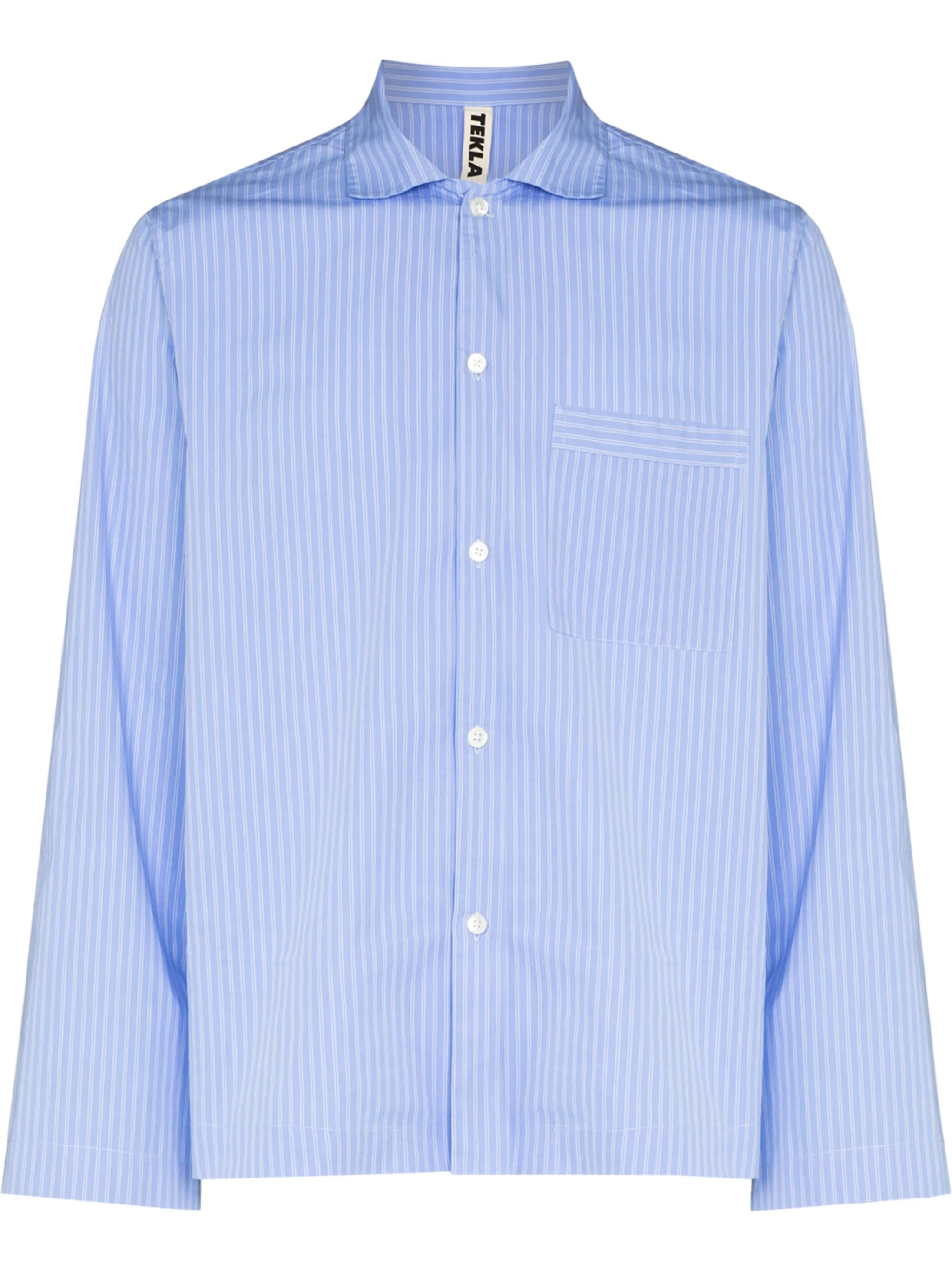 pinstriped poplin pajama shirt