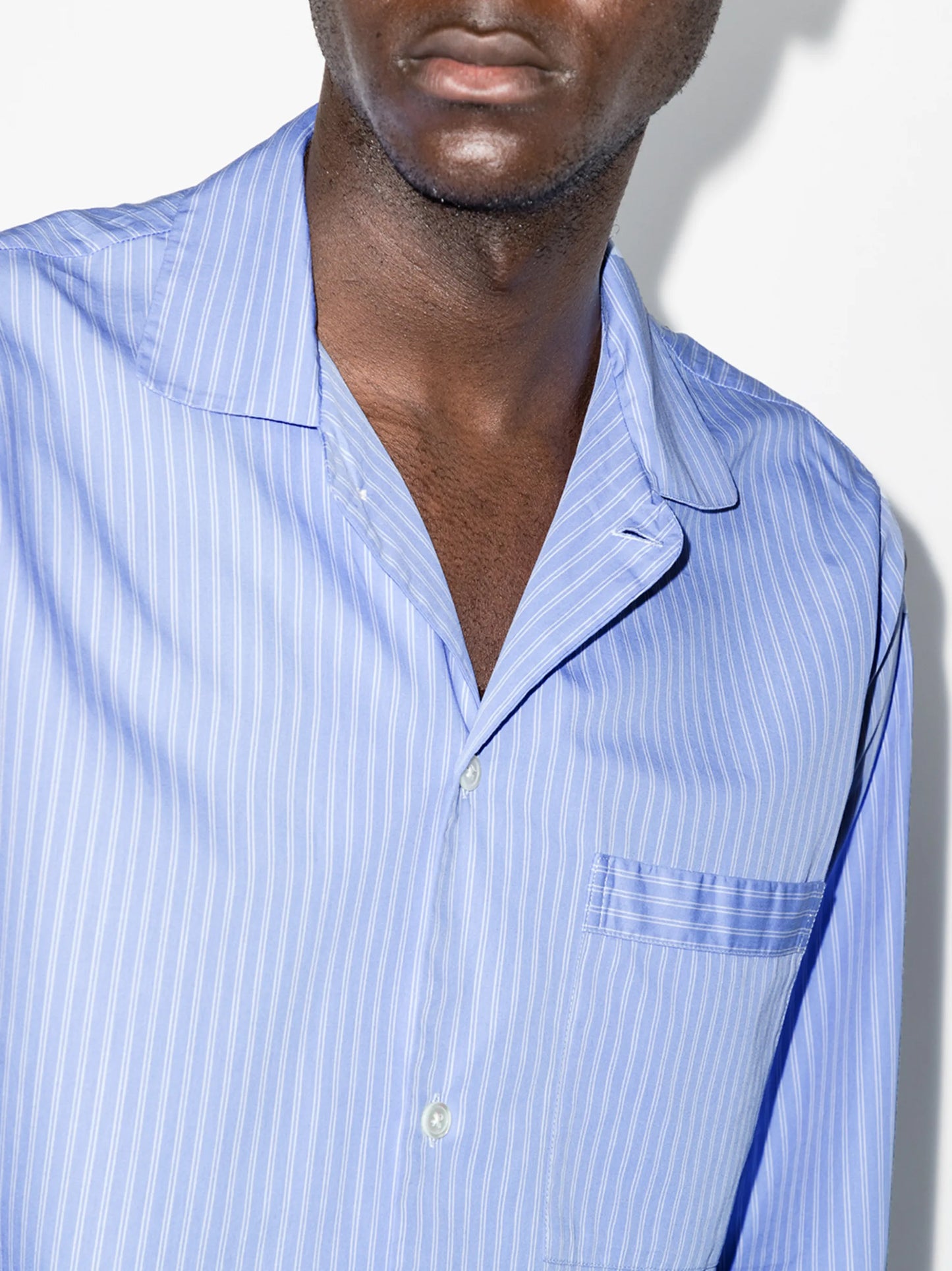 pinstriped poplin pajama shirt