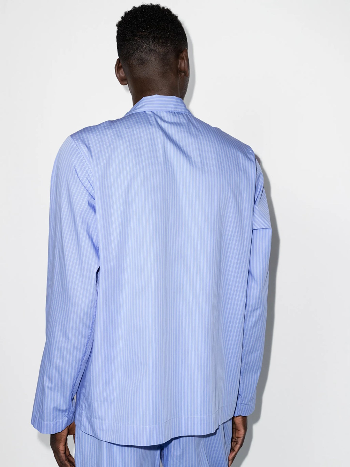 pinstriped poplin pajama shirt