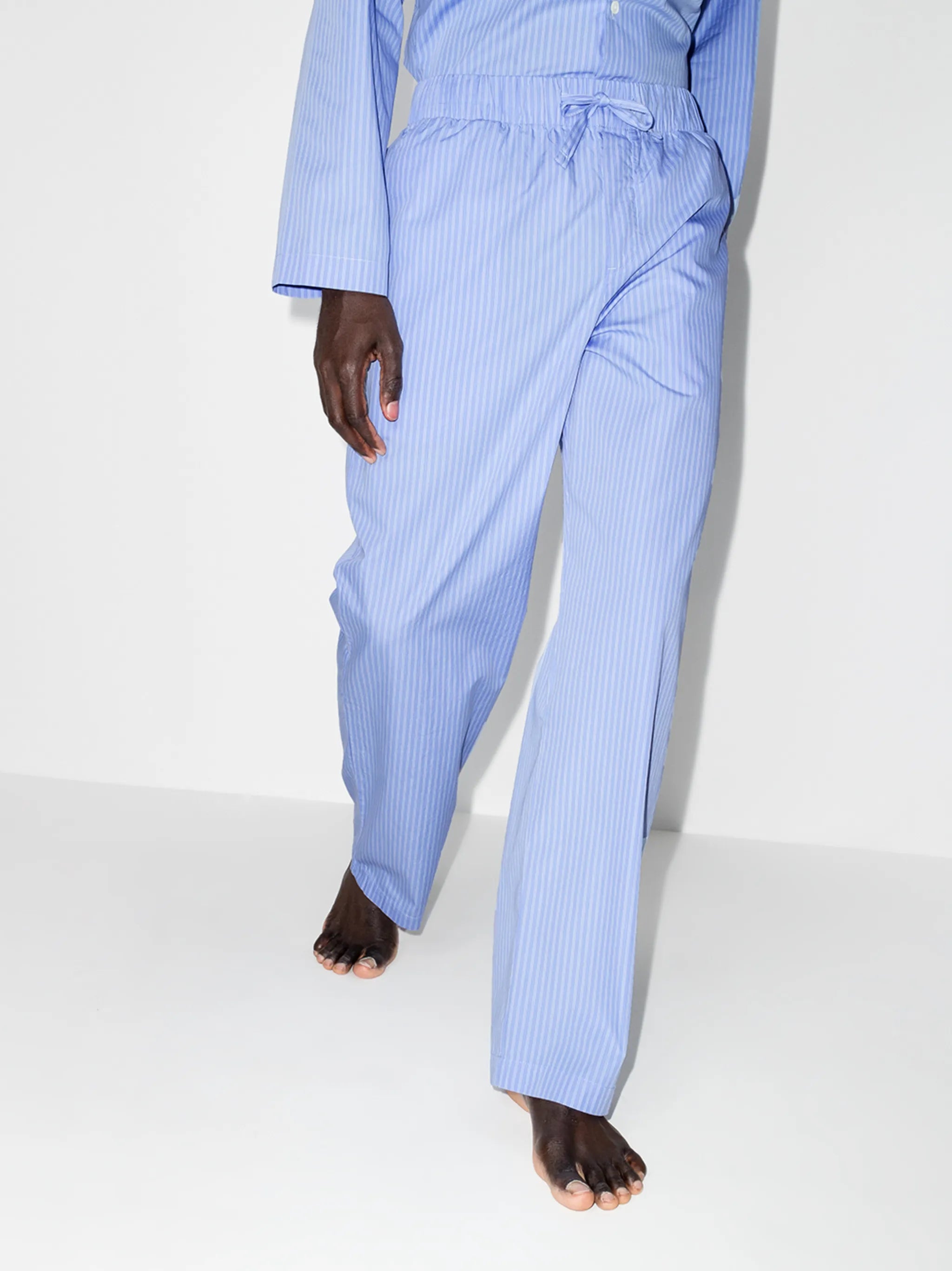 striped drawstring pajama bottoms