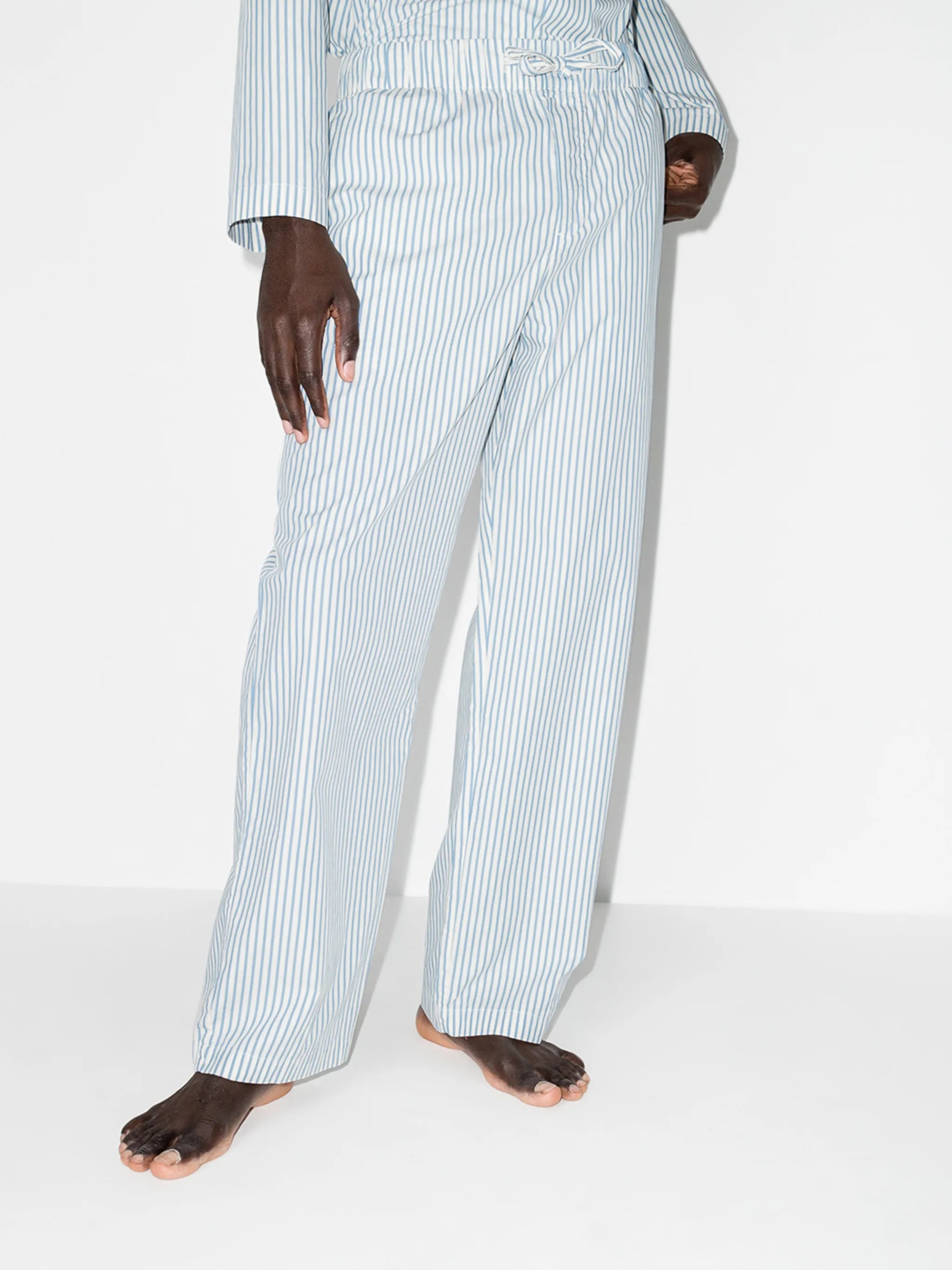 striped drawstring poplin pajama bottoms