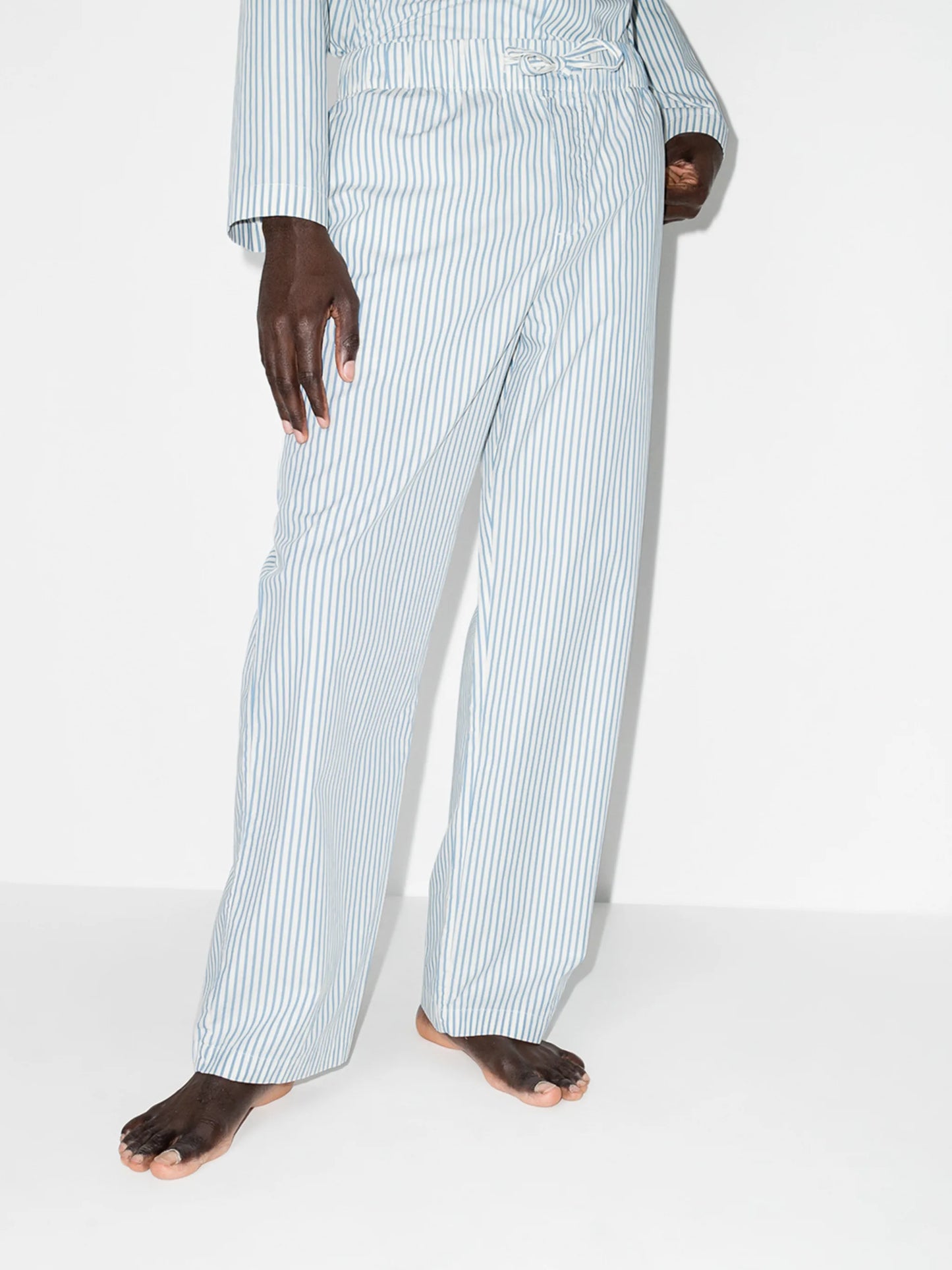 striped drawstring poplin pajama bottoms