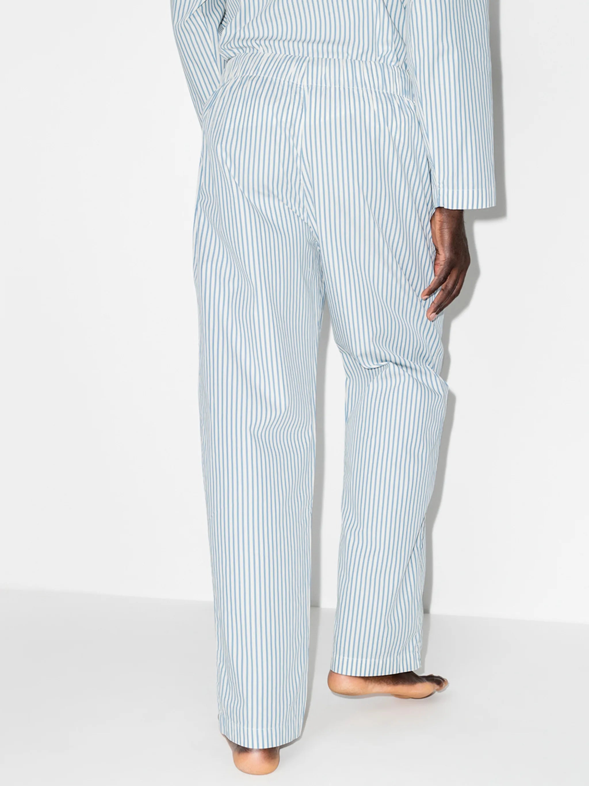 striped drawstring poplin pajama bottoms