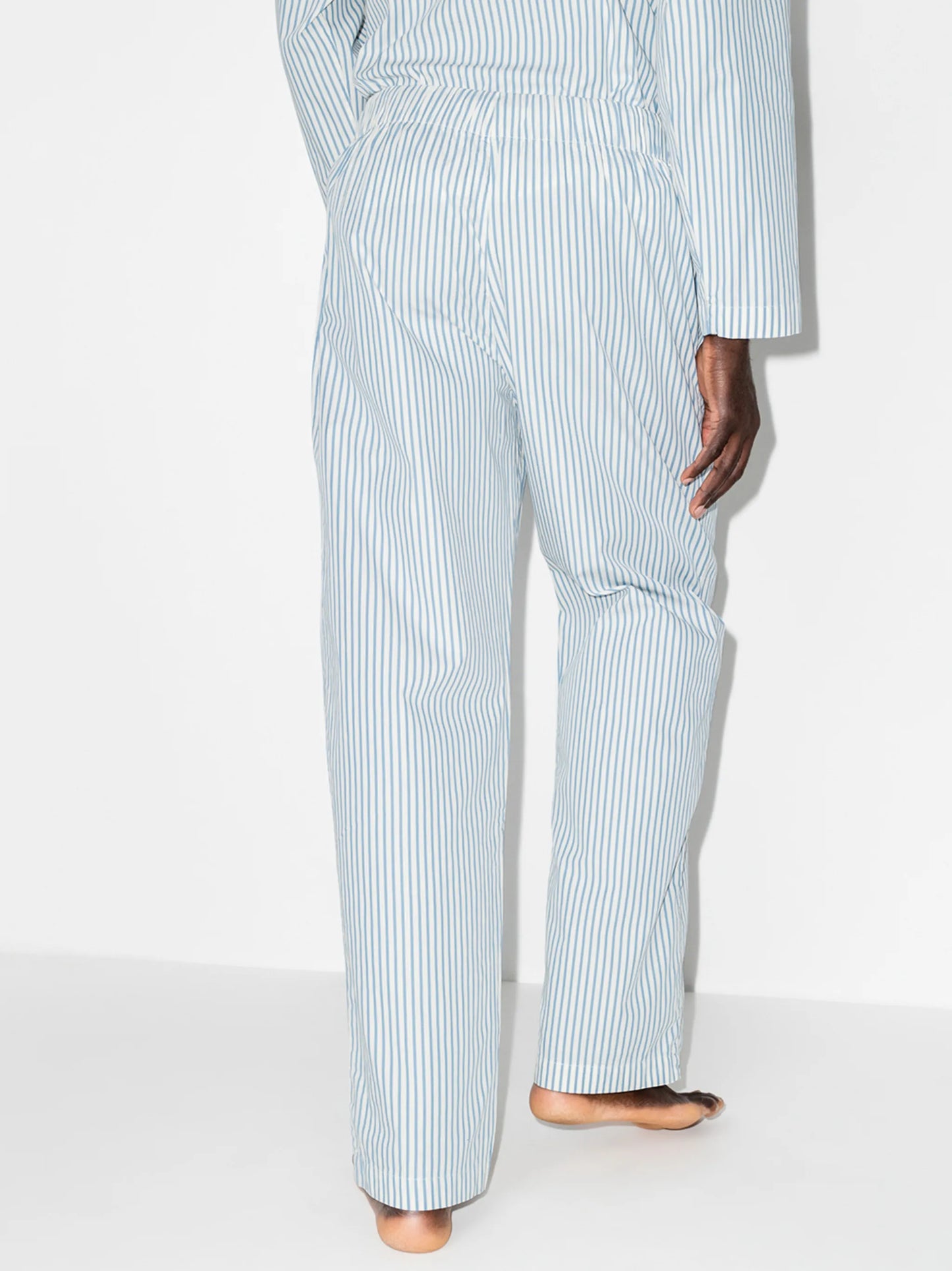 striped drawstring poplin pajama bottoms