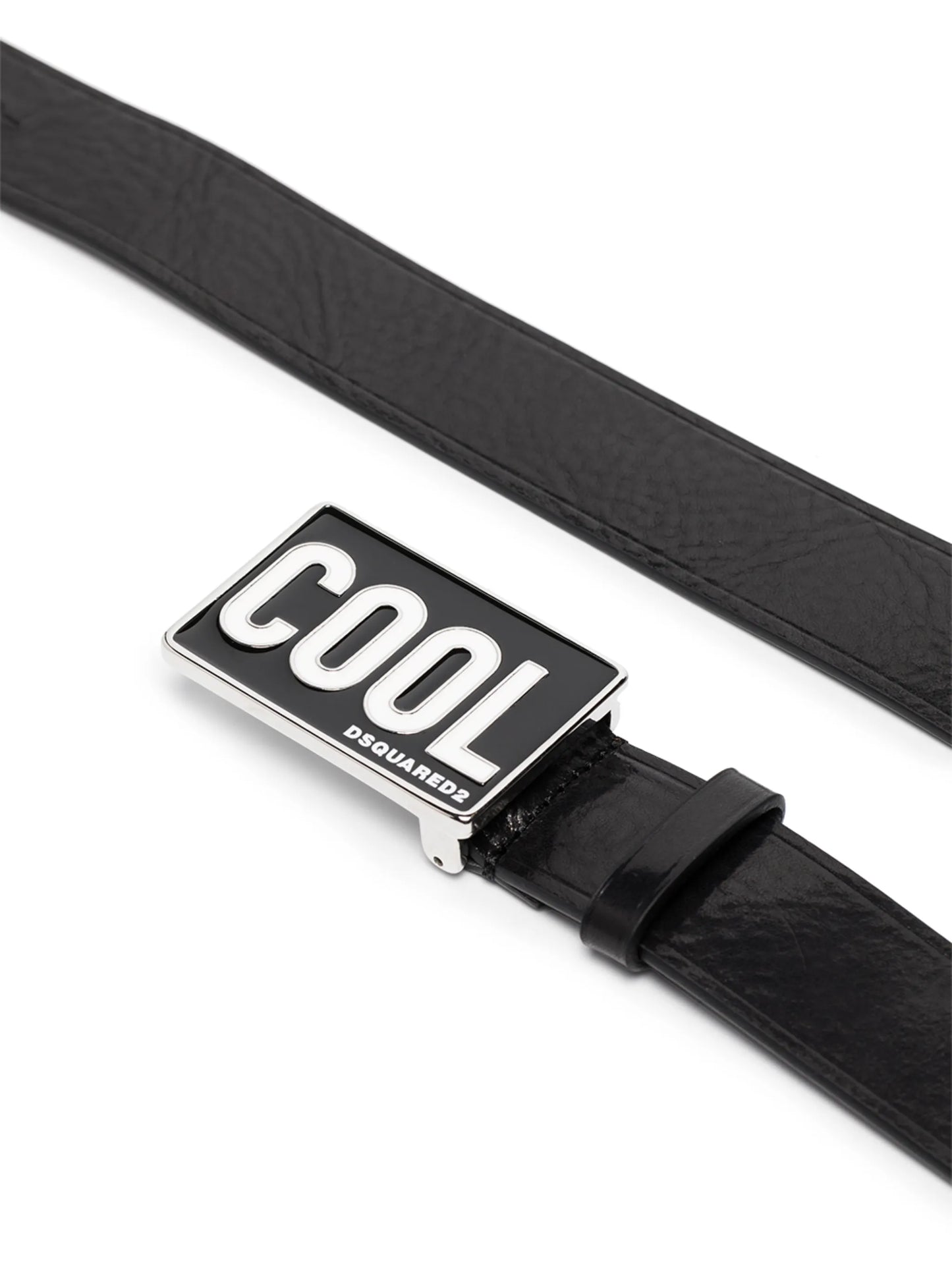 Cool-plaque leather belt