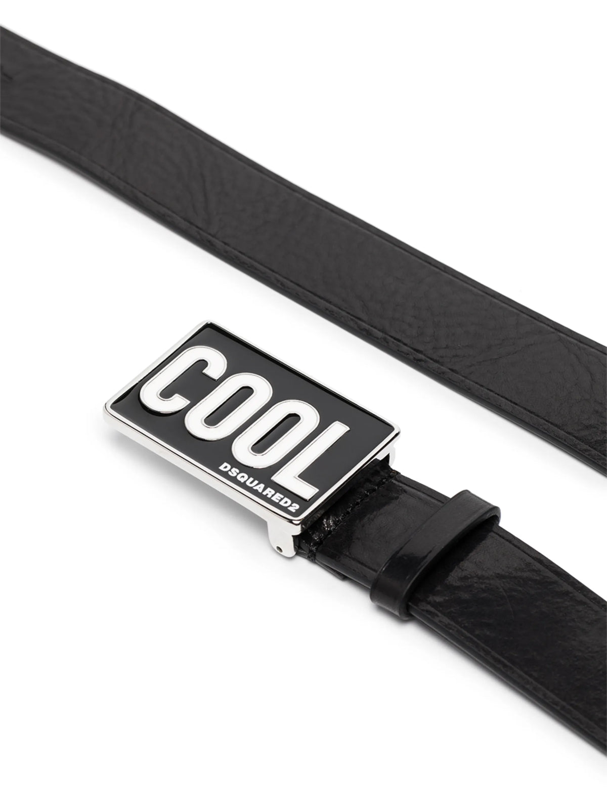 Cool-plaque leather belt