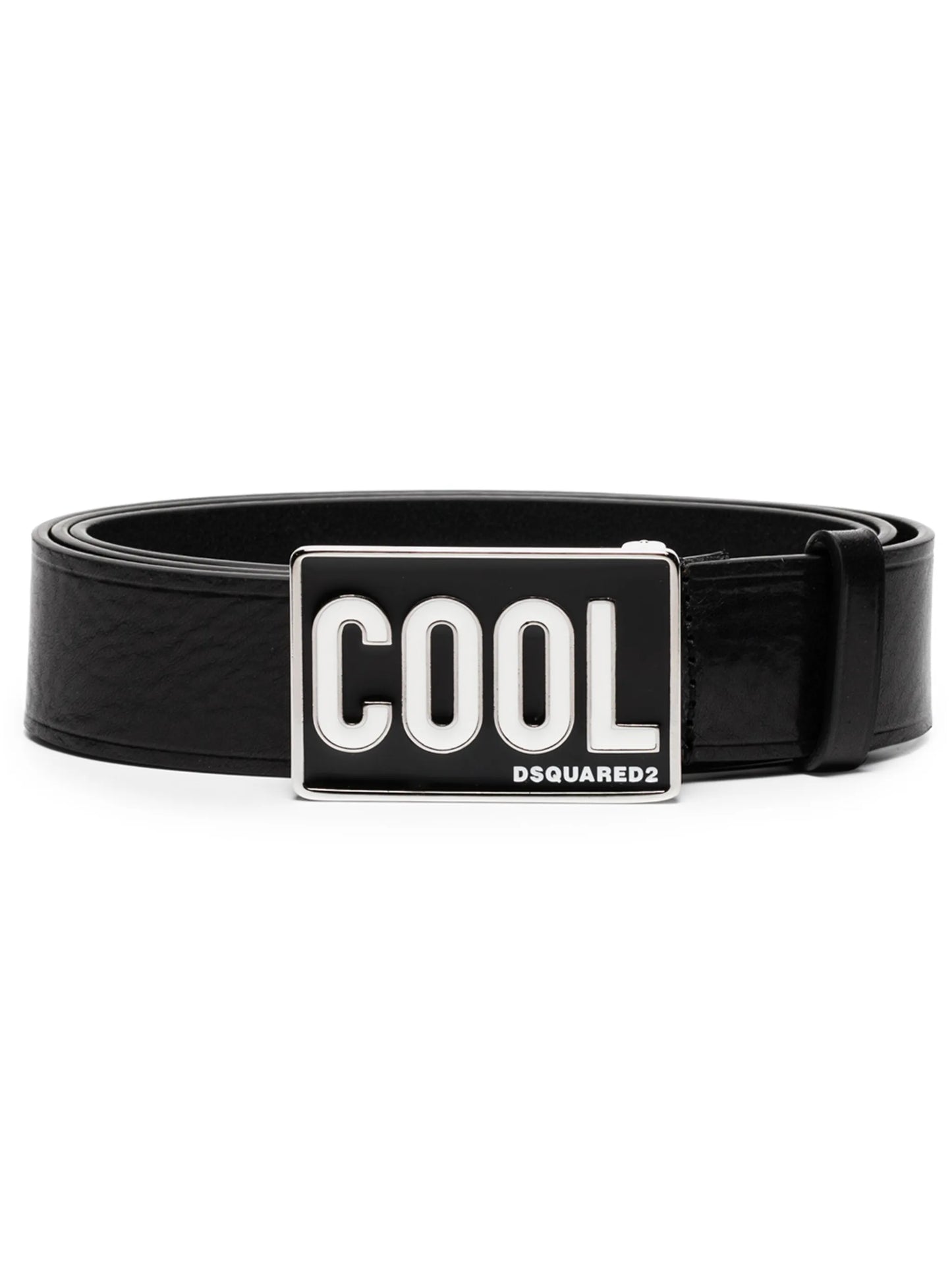 Cool-plaque leather belt