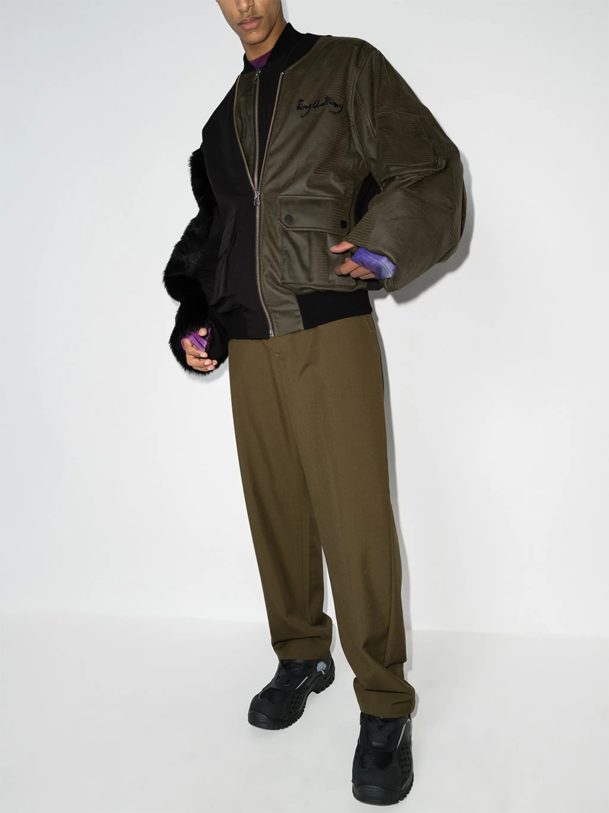 panelled bomber jacket