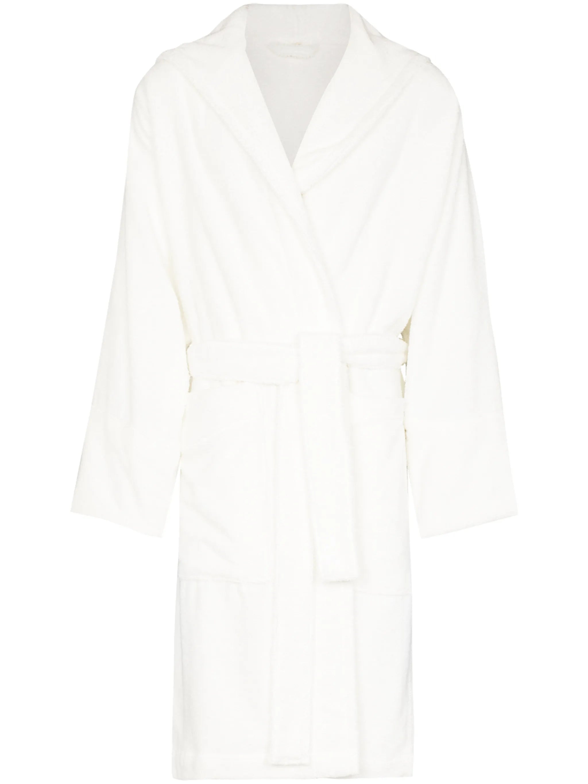 belted hooded bathrobe