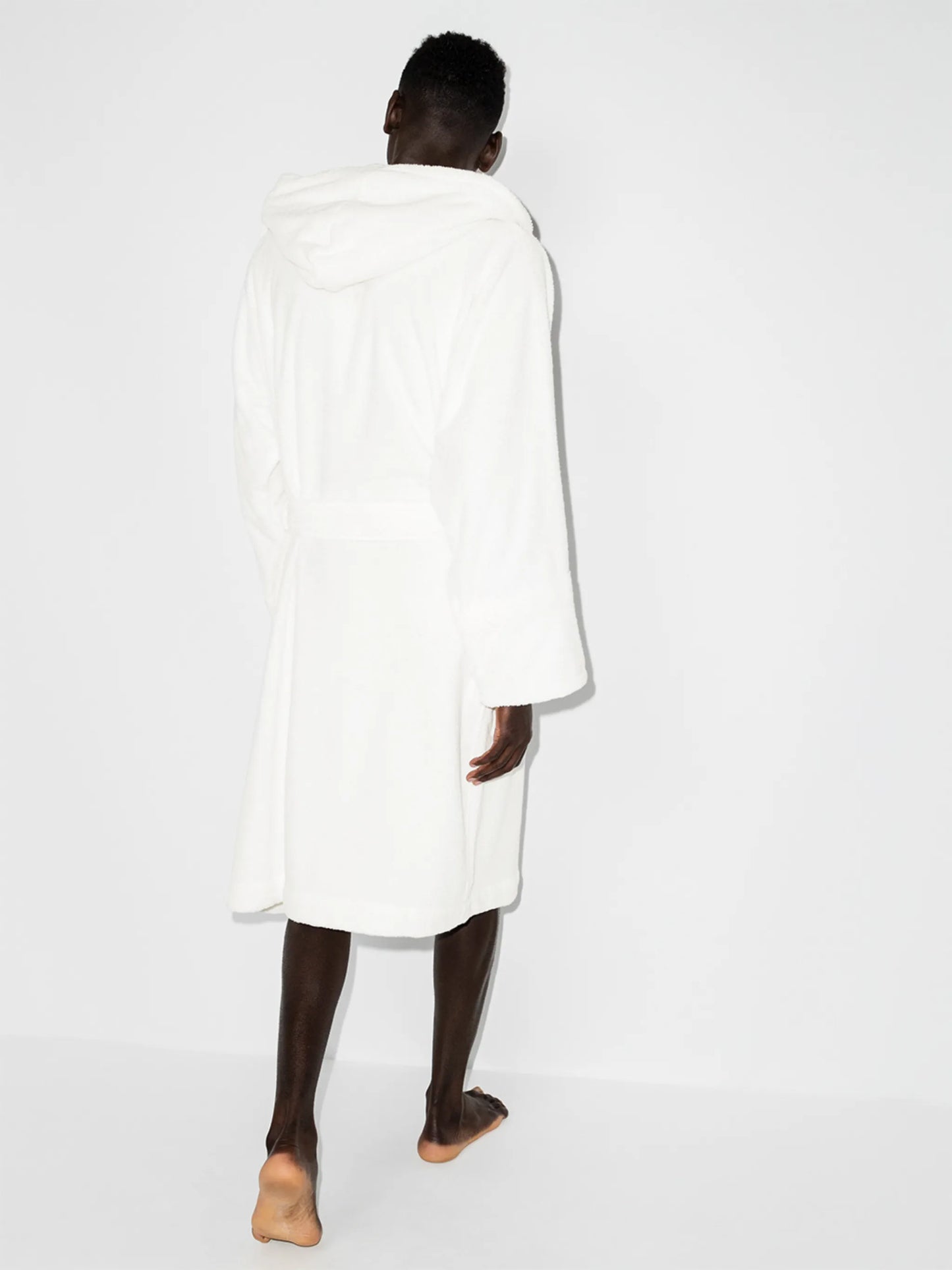 belted hooded bathrobe