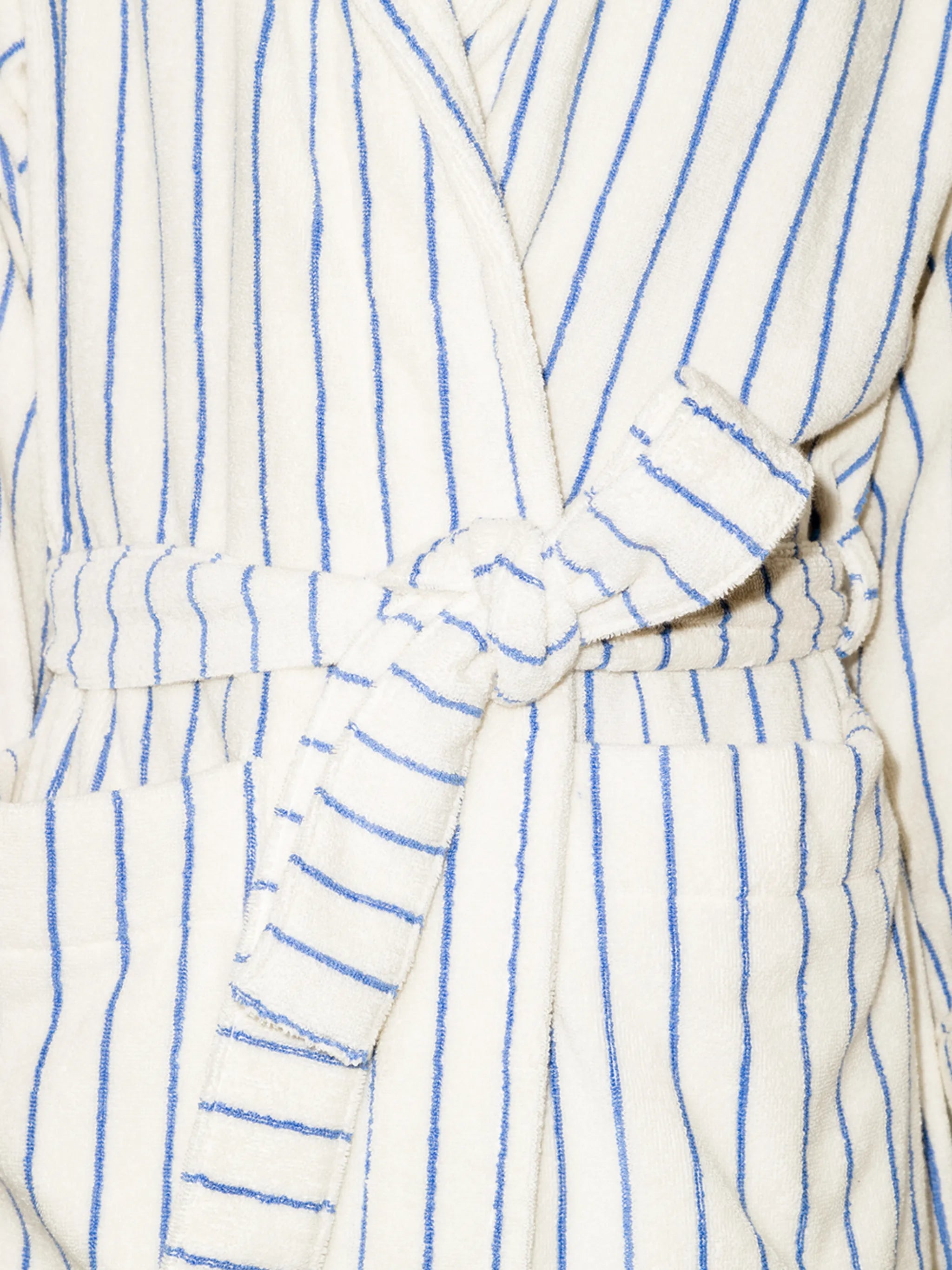 striped belted hooded bathrobe