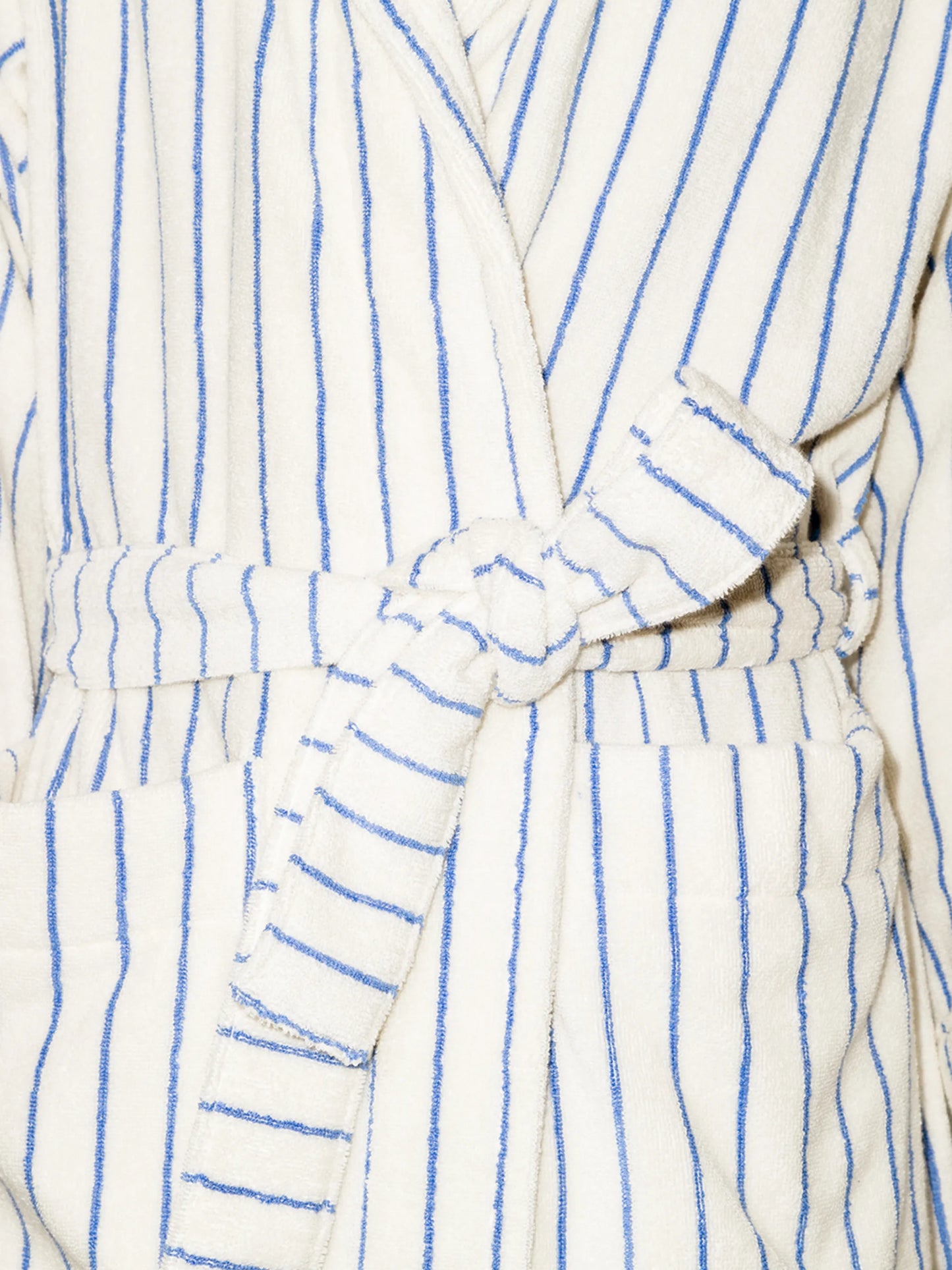 striped belted hooded bathrobe