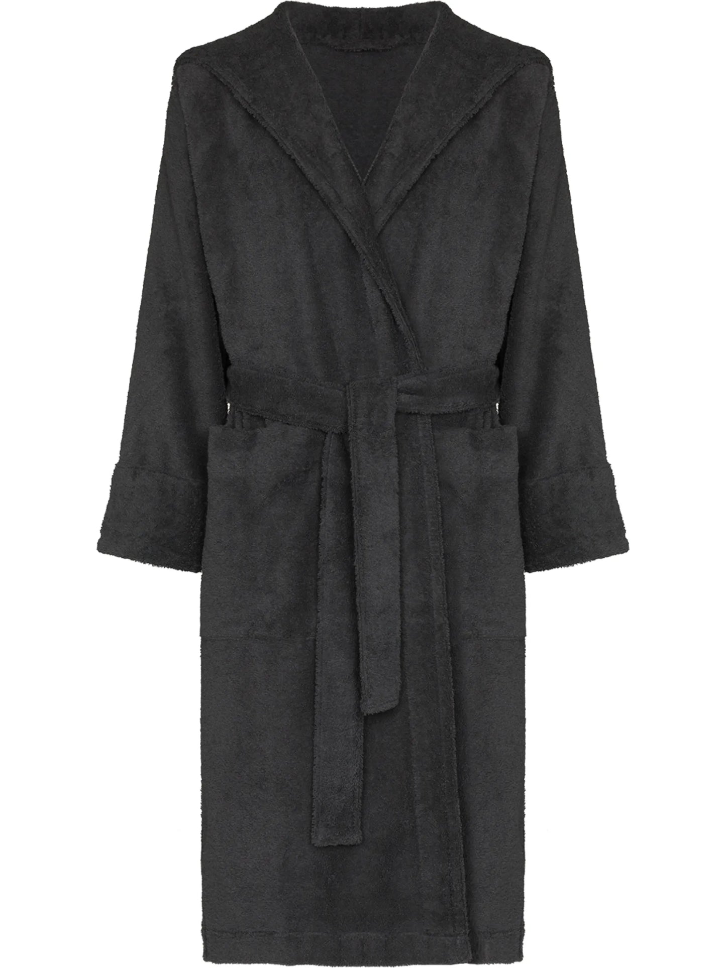 belted hooded bathrobe