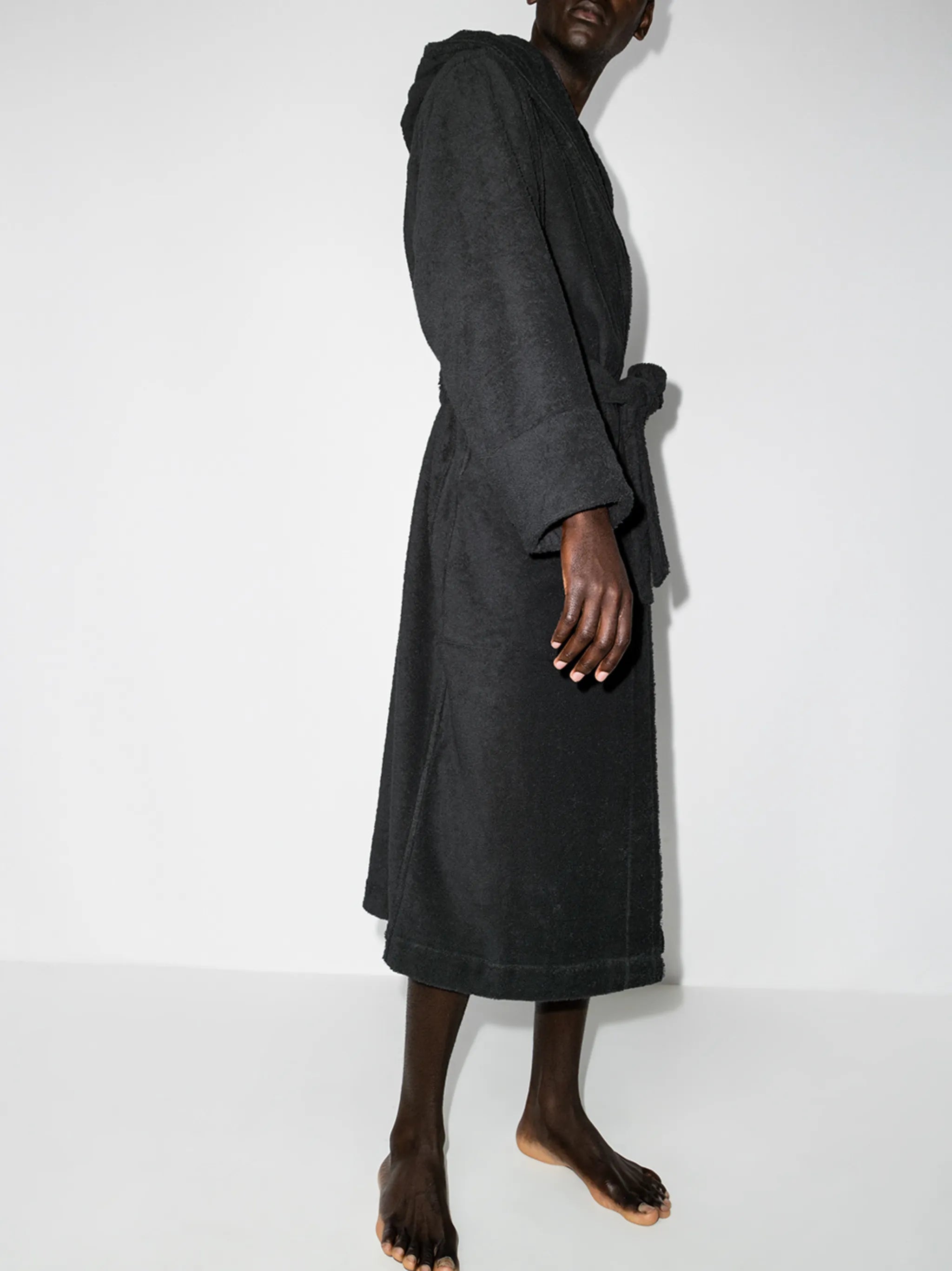 belted hooded bathrobe