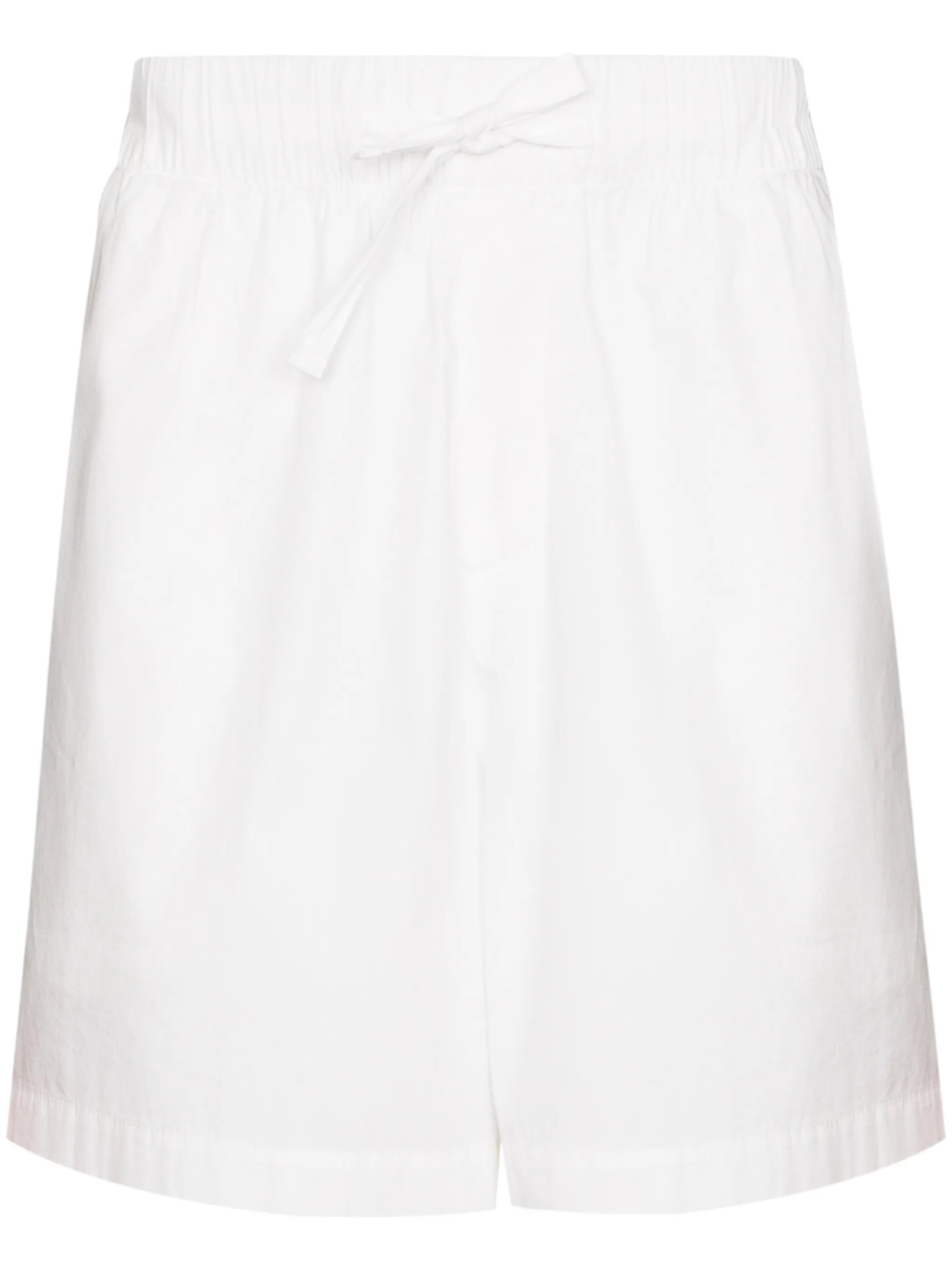 high-waisted drawstring poplin shorts