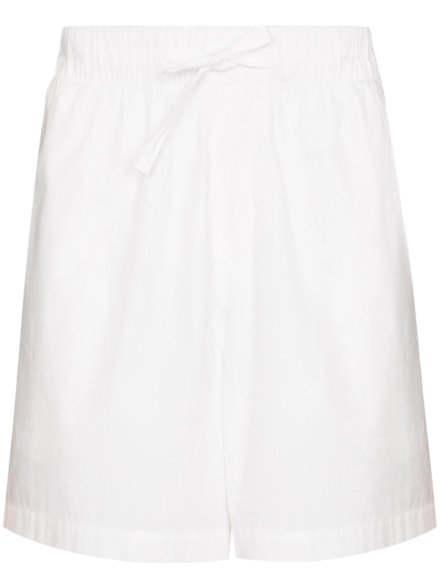 high-waisted drawstring poplin shorts
