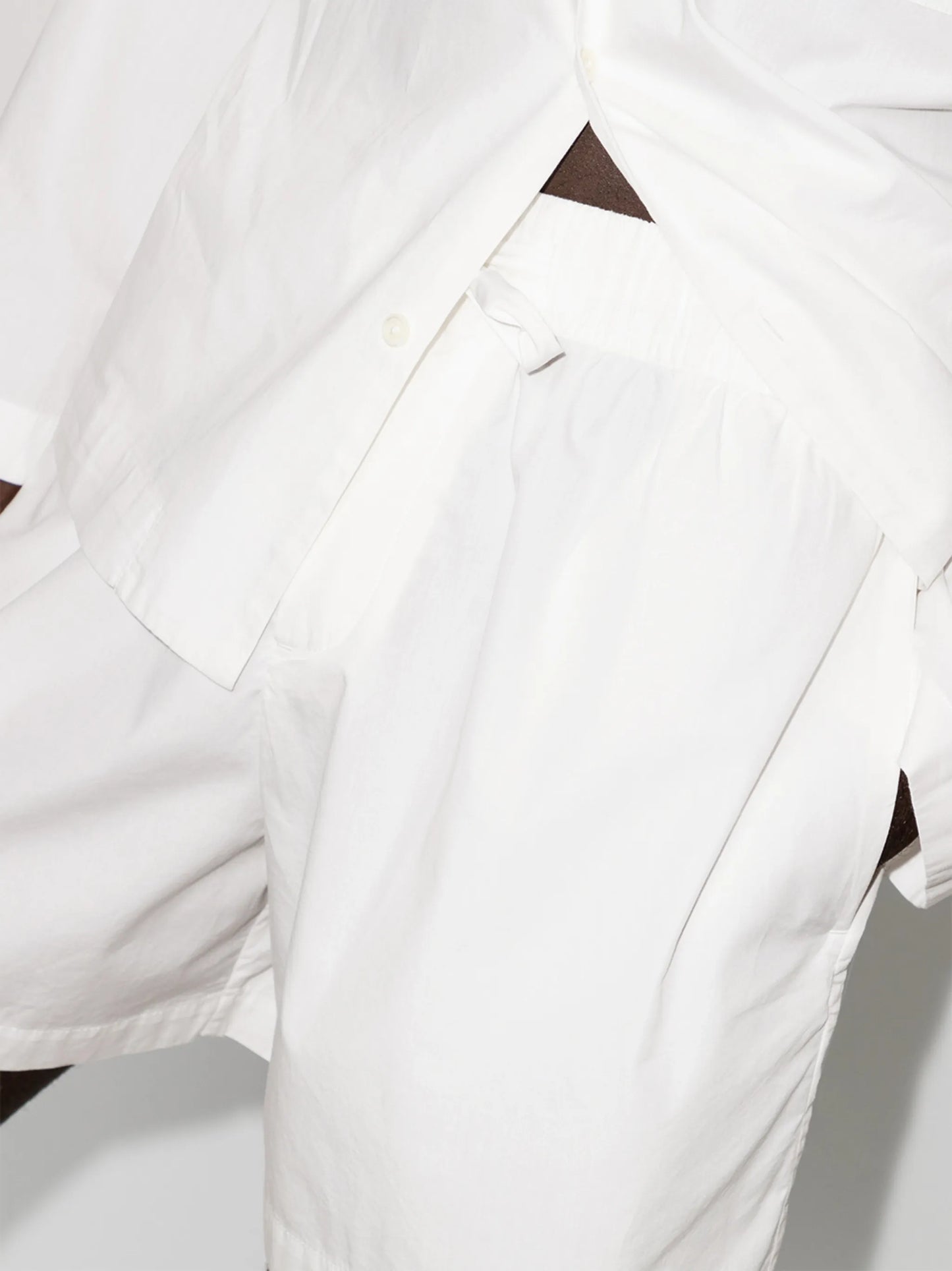 high-waisted drawstring poplin shorts