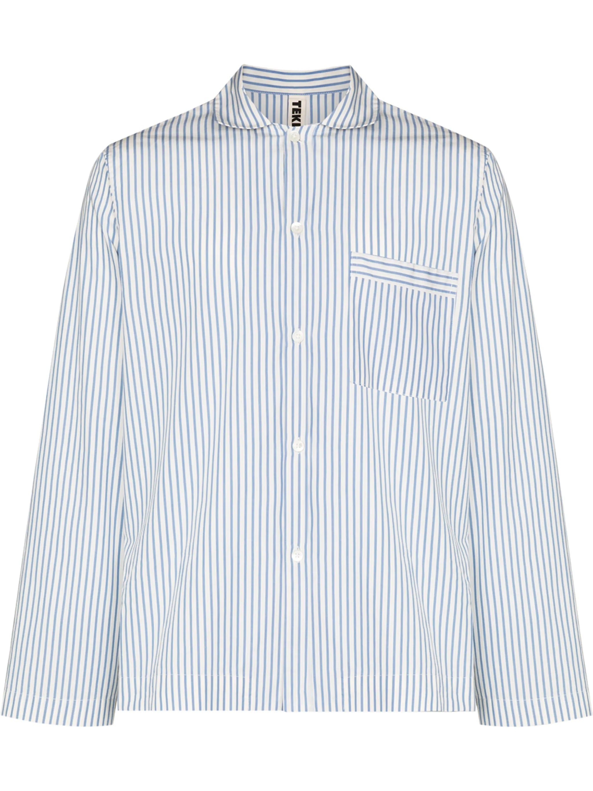 striped poplin pajama shirt