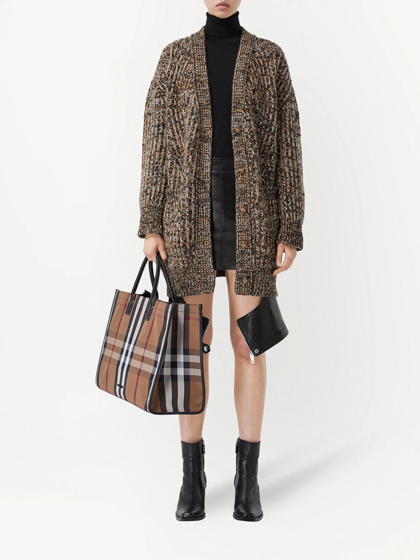 check-print tote bag