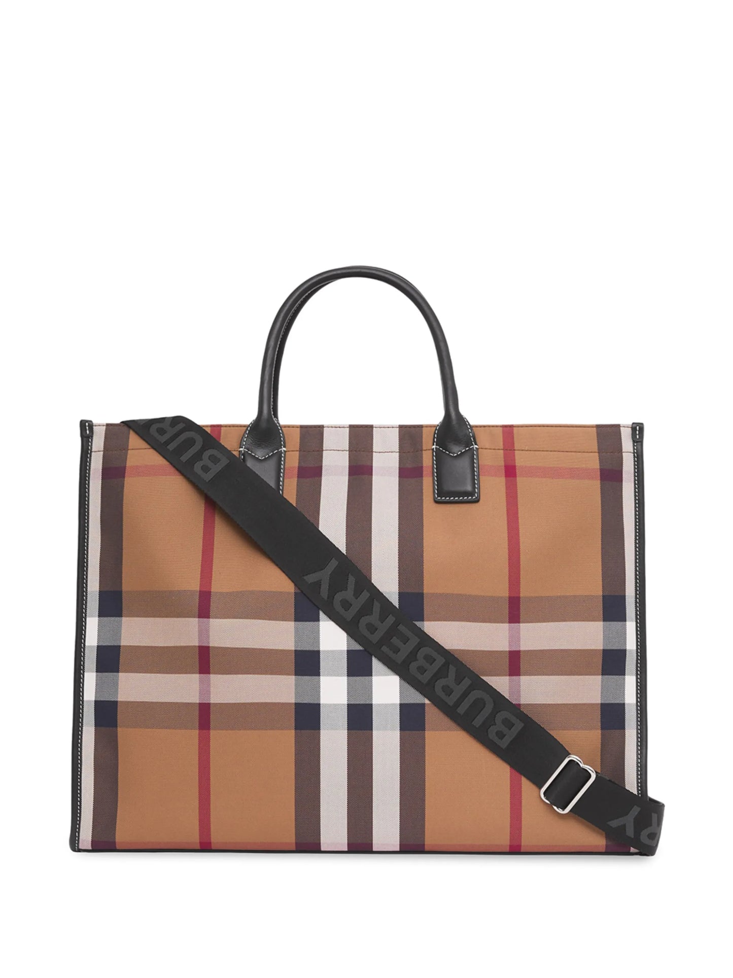 check-print tote bag